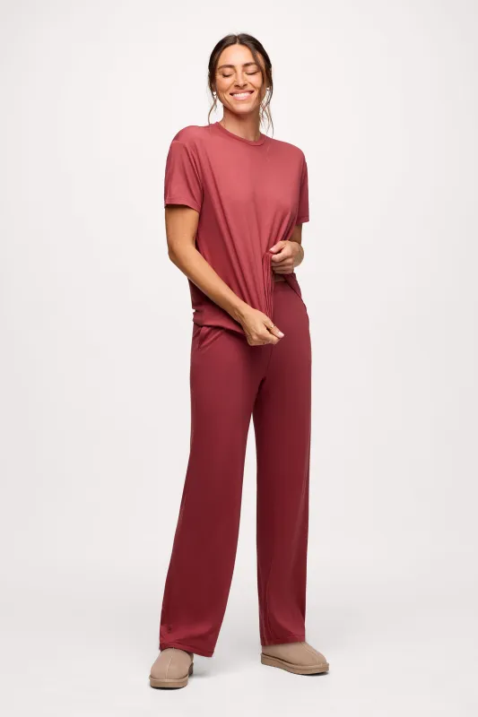 Boyfriend Pajama Tee | Mauve sold by nuuds