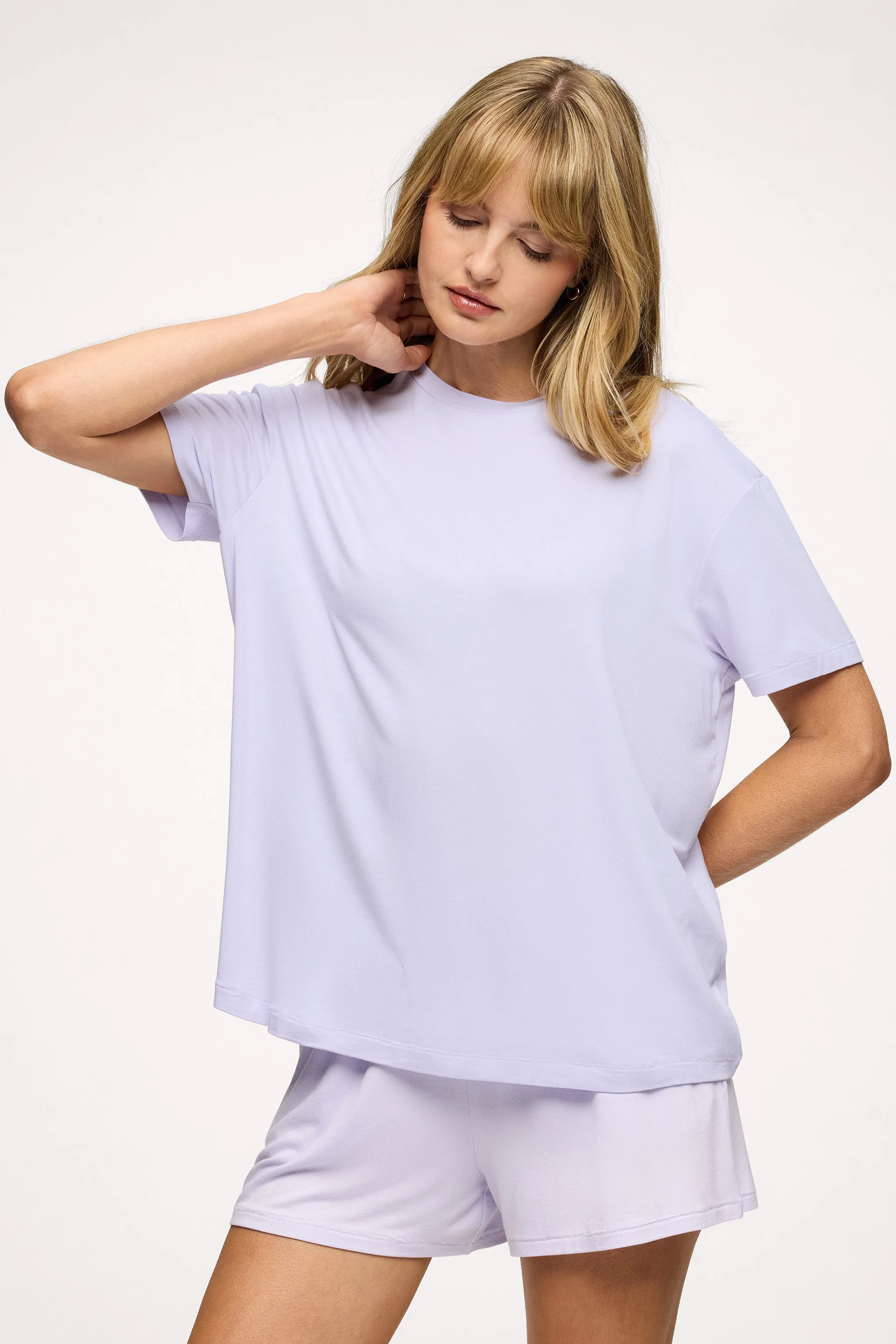Boyfriend Pajama Tee | Lilac sold by nuuds product image thumbnail 2