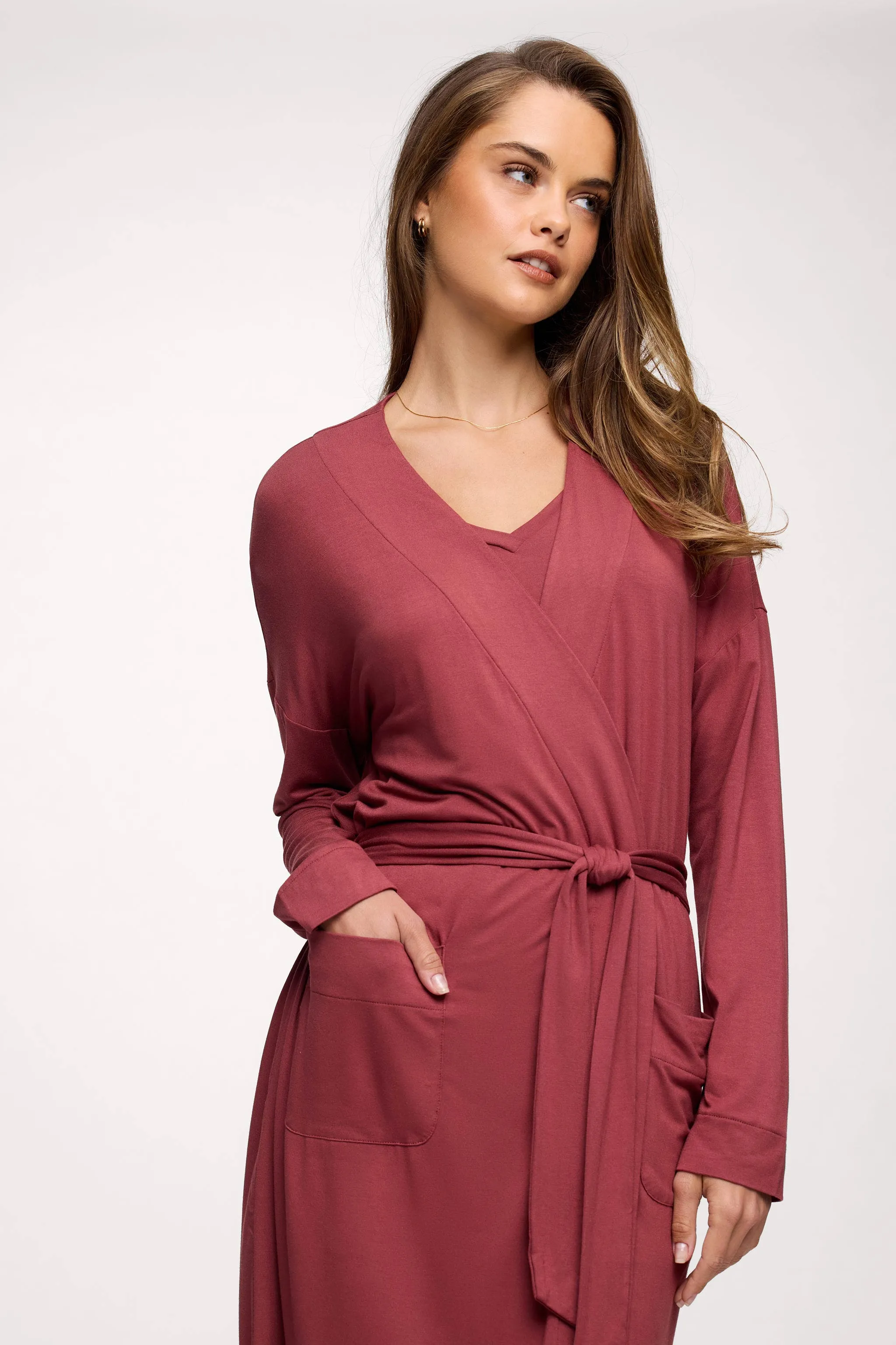 Lounge Robe | Mauve sold by nuuds product image thumbnail 2