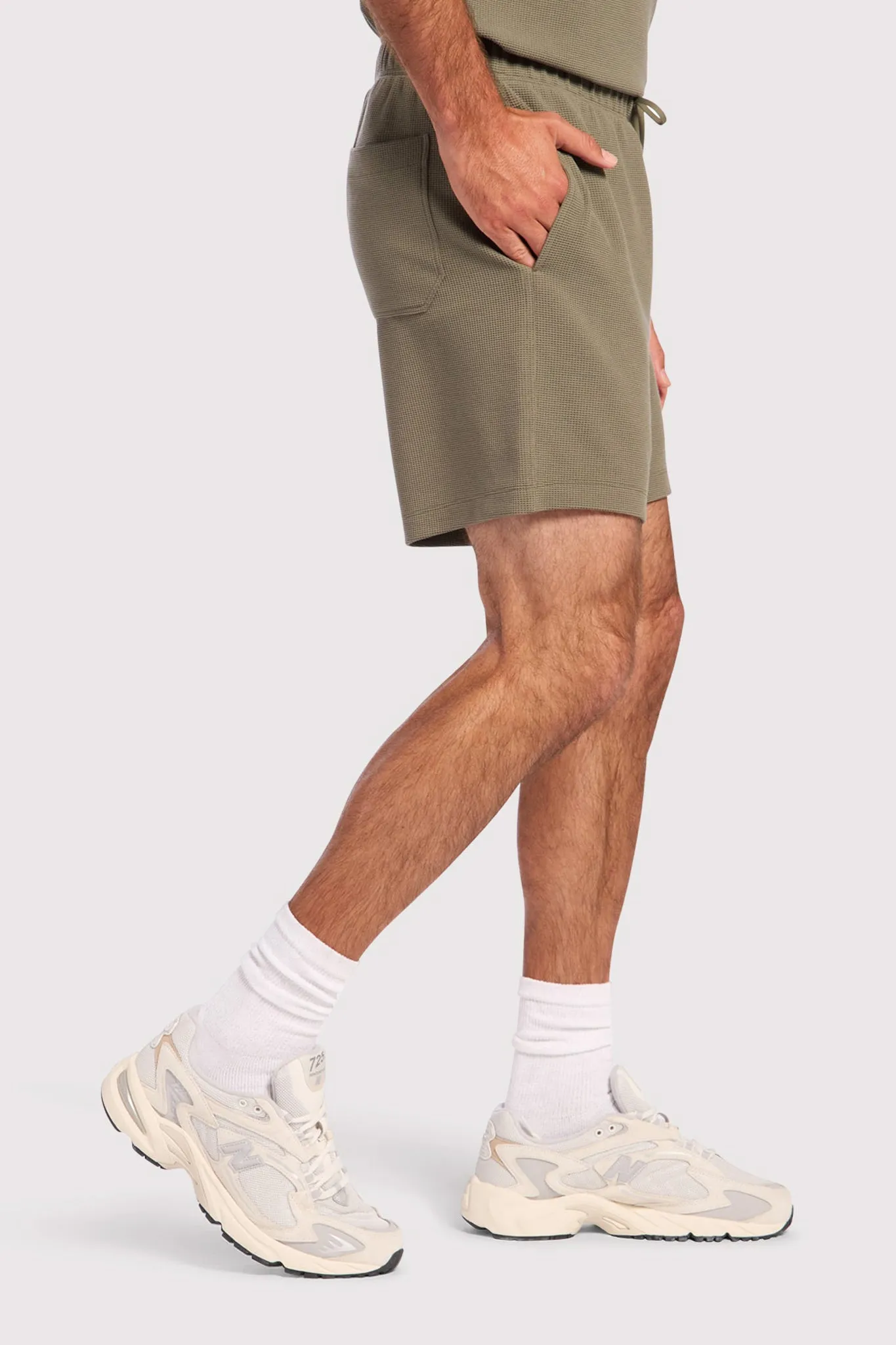 Performance Waffle Men's Short | Olive sold by nuuds product image thumbnail 3