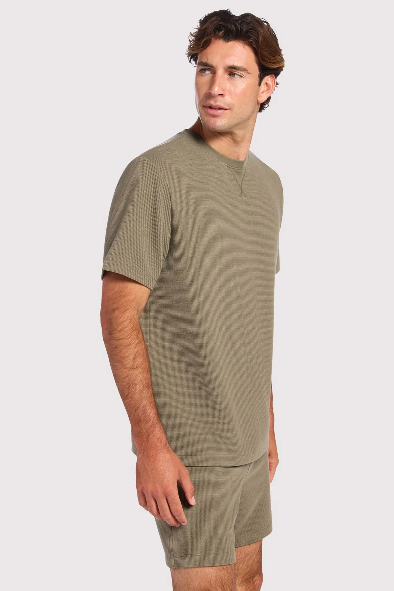 Performance Waffle T-Shirt | Olive sold by nuuds product image thumbnail 3