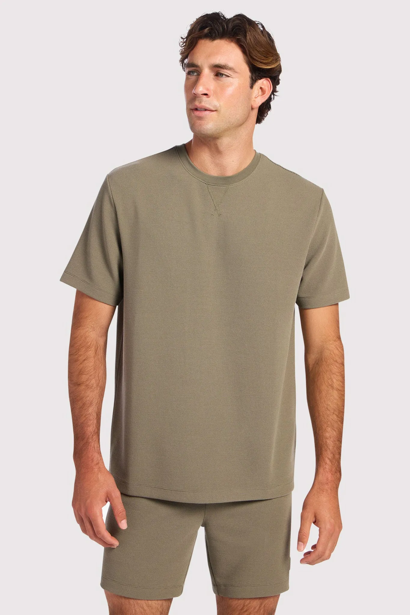 Performance Waffle T-Shirt | Olive sold by nuuds product image thumbnail 2