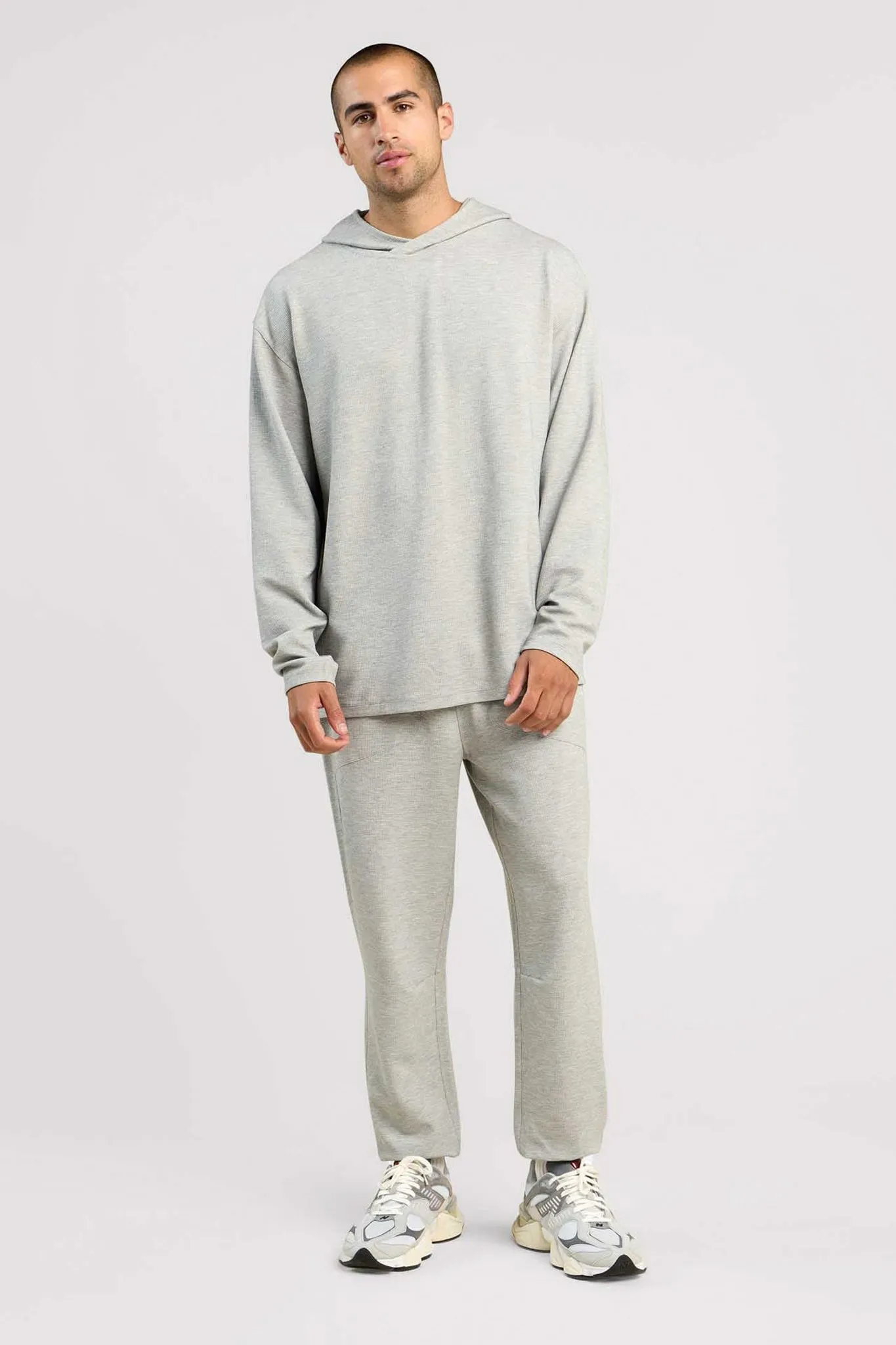 Performance Waffle Hoodie | Heather Grey sold by nuuds