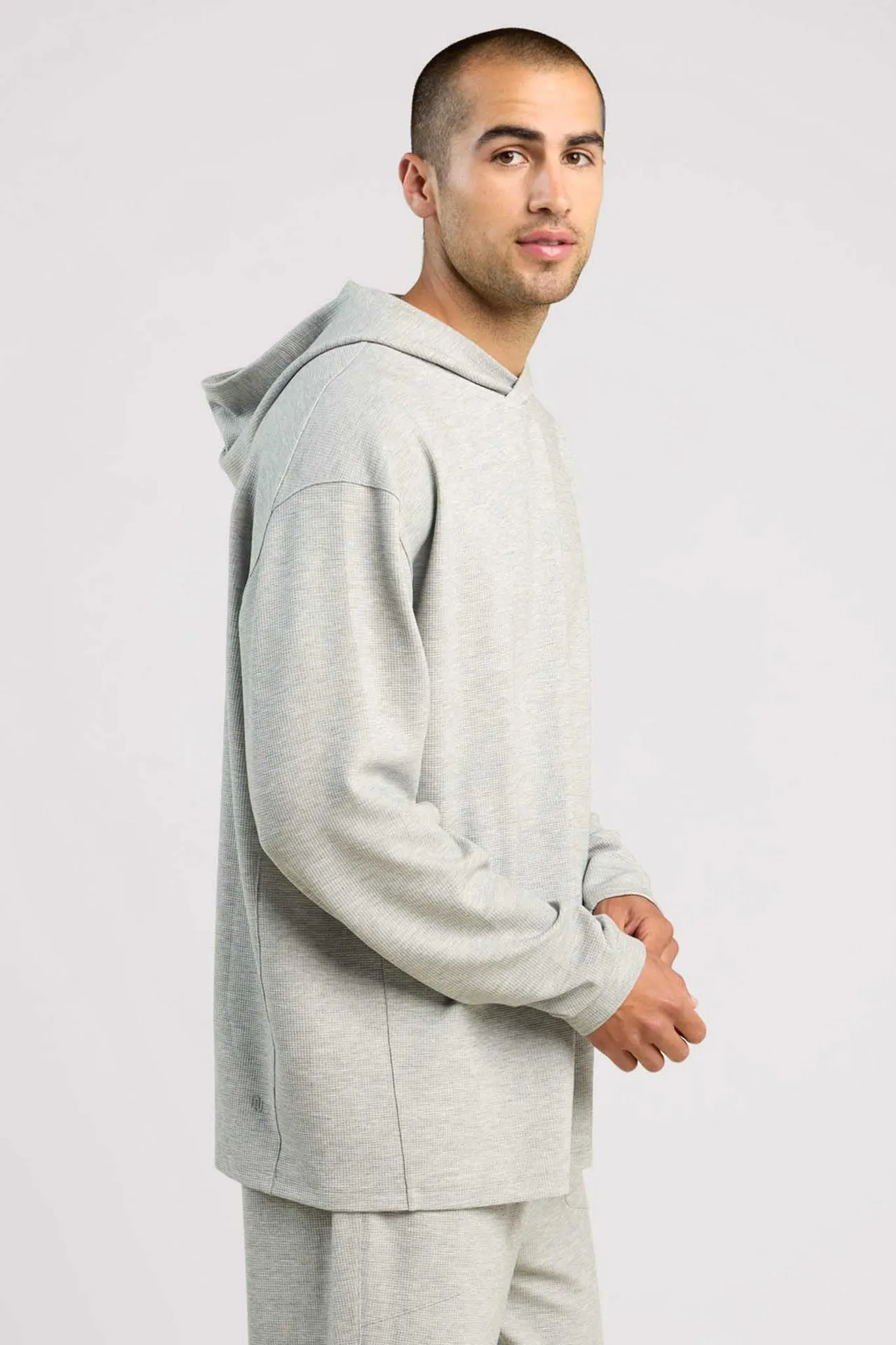 Performance Waffle Hoodie | Heather Grey sold by nuuds product image thumbnail 3