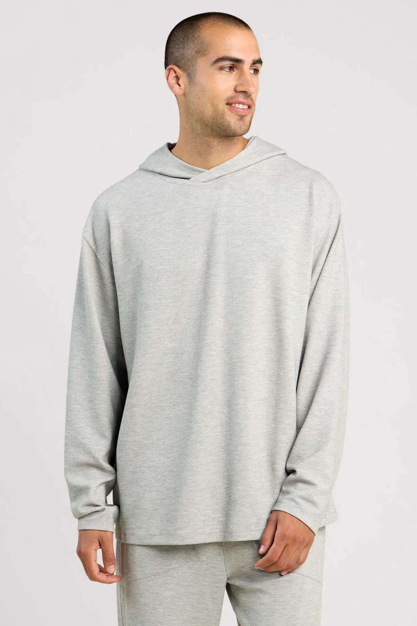 Performance Waffle Hoodie | Heather Grey sold by nuuds product image thumbnail 2