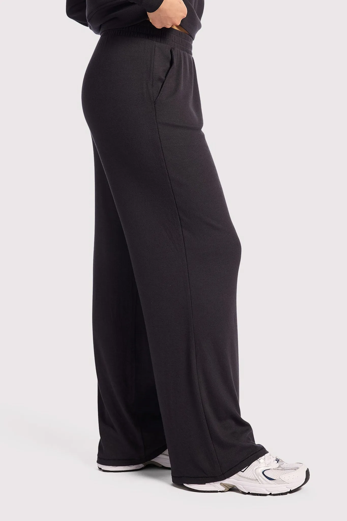 Slinky Rib Lounge Pant | Black sold by nuuds product image thumbnail 3