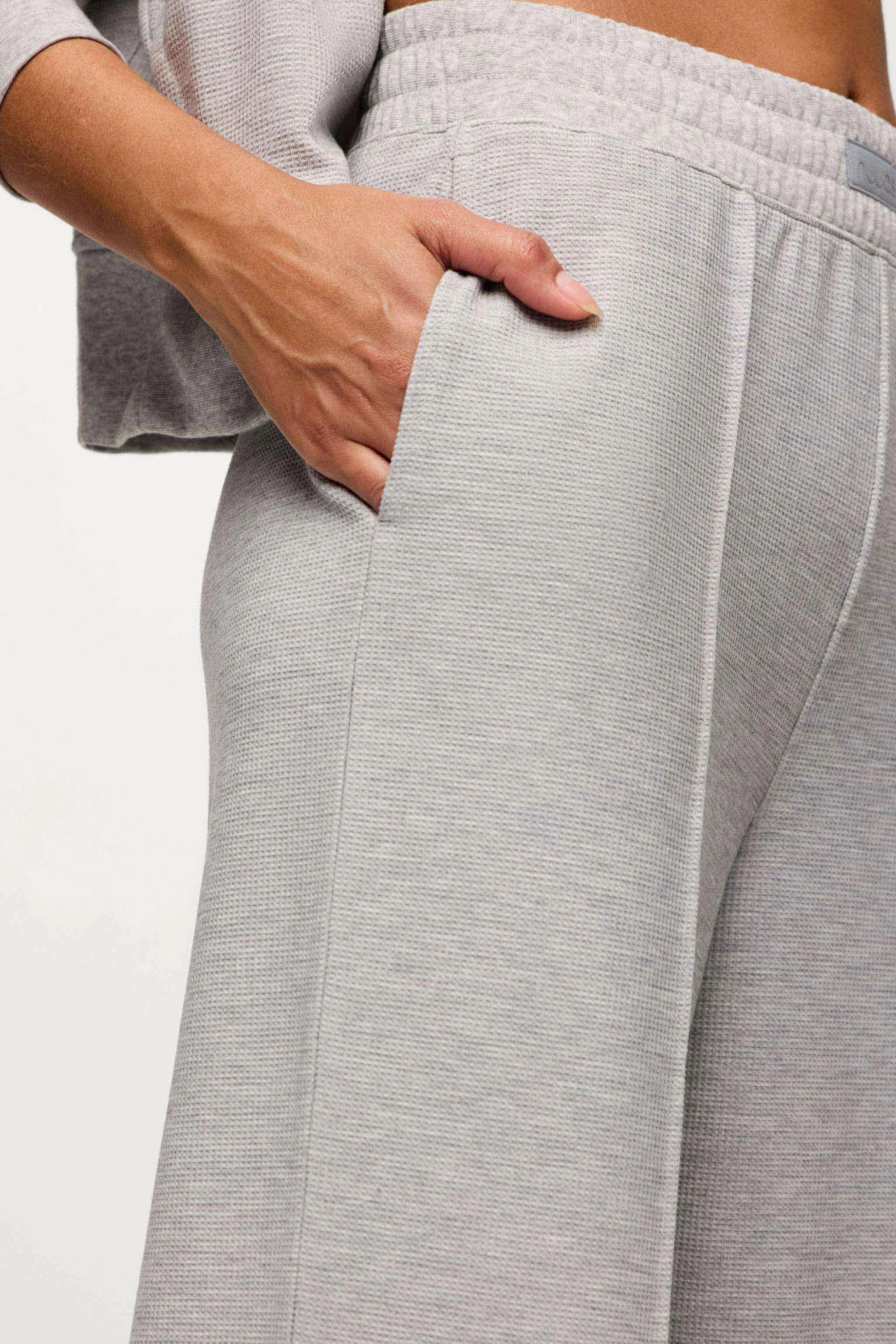Performance Waffle Wide Leg Pant | Heather Grey sold by nuuds product image thumbnail 4