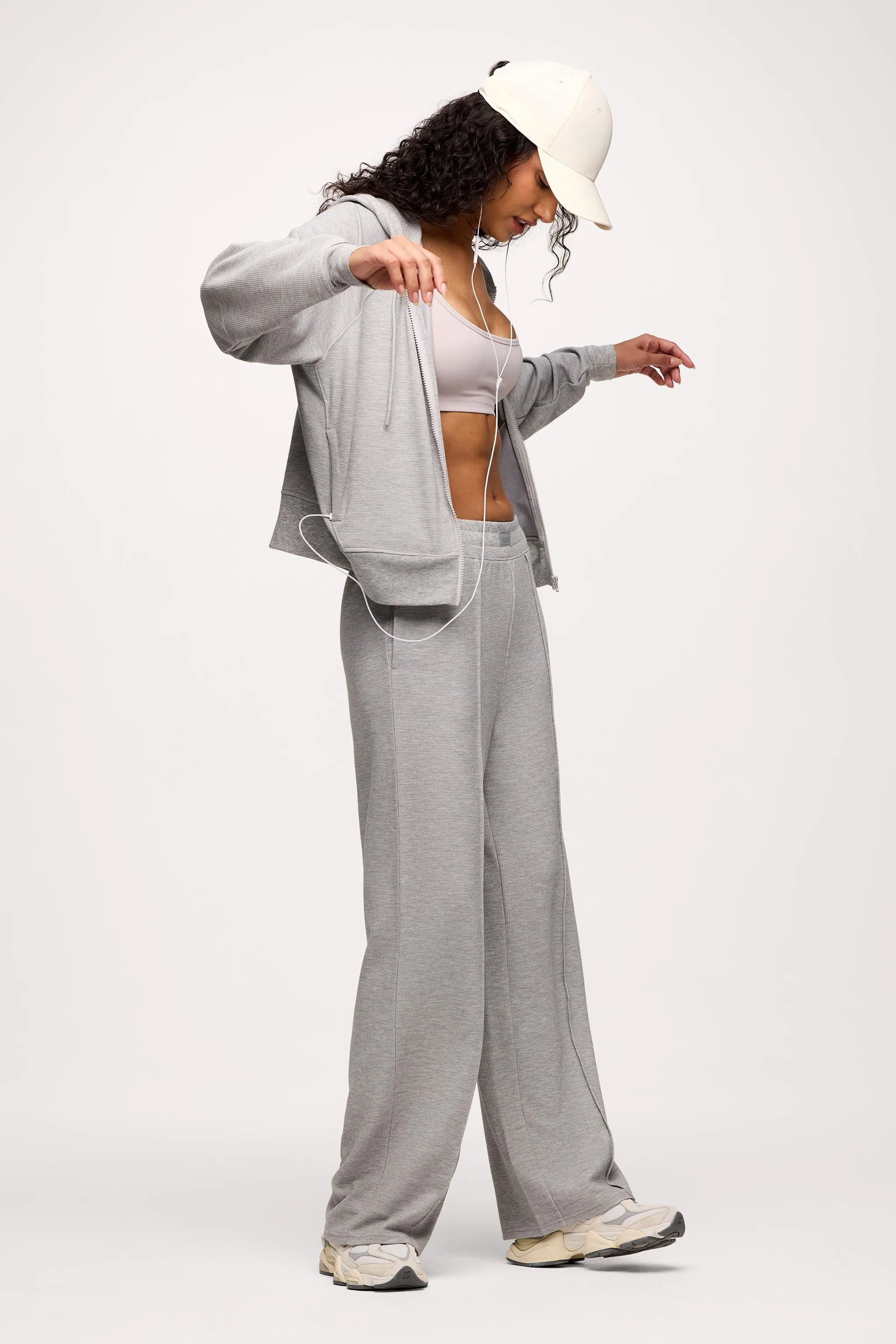 Performance Waffle Wide Leg Pant | Heather Grey sold by nuuds product image thumbnail 3