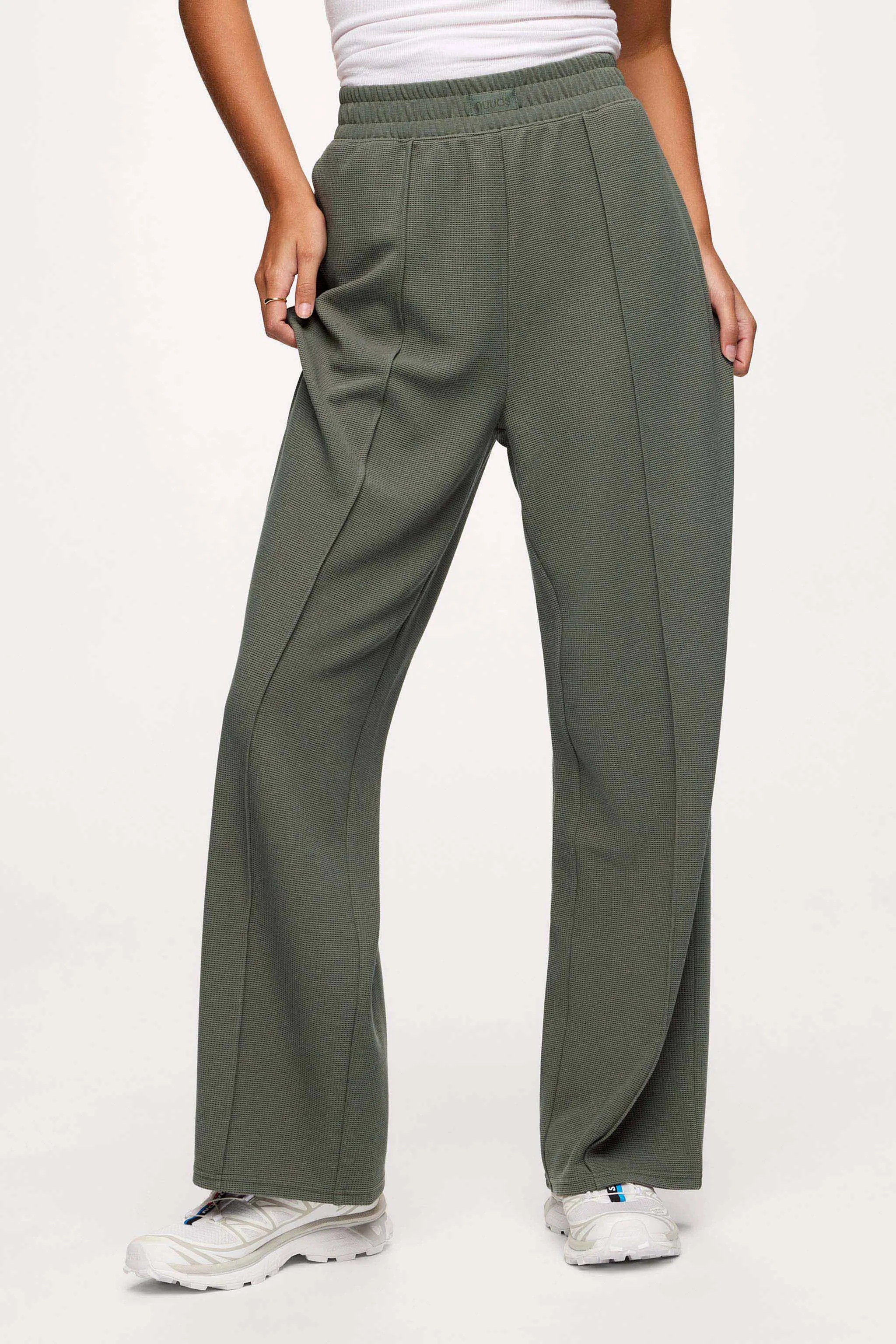 Performance Waffle Wide Leg Pant | Olive sold by nuuds product image thumbnail 2