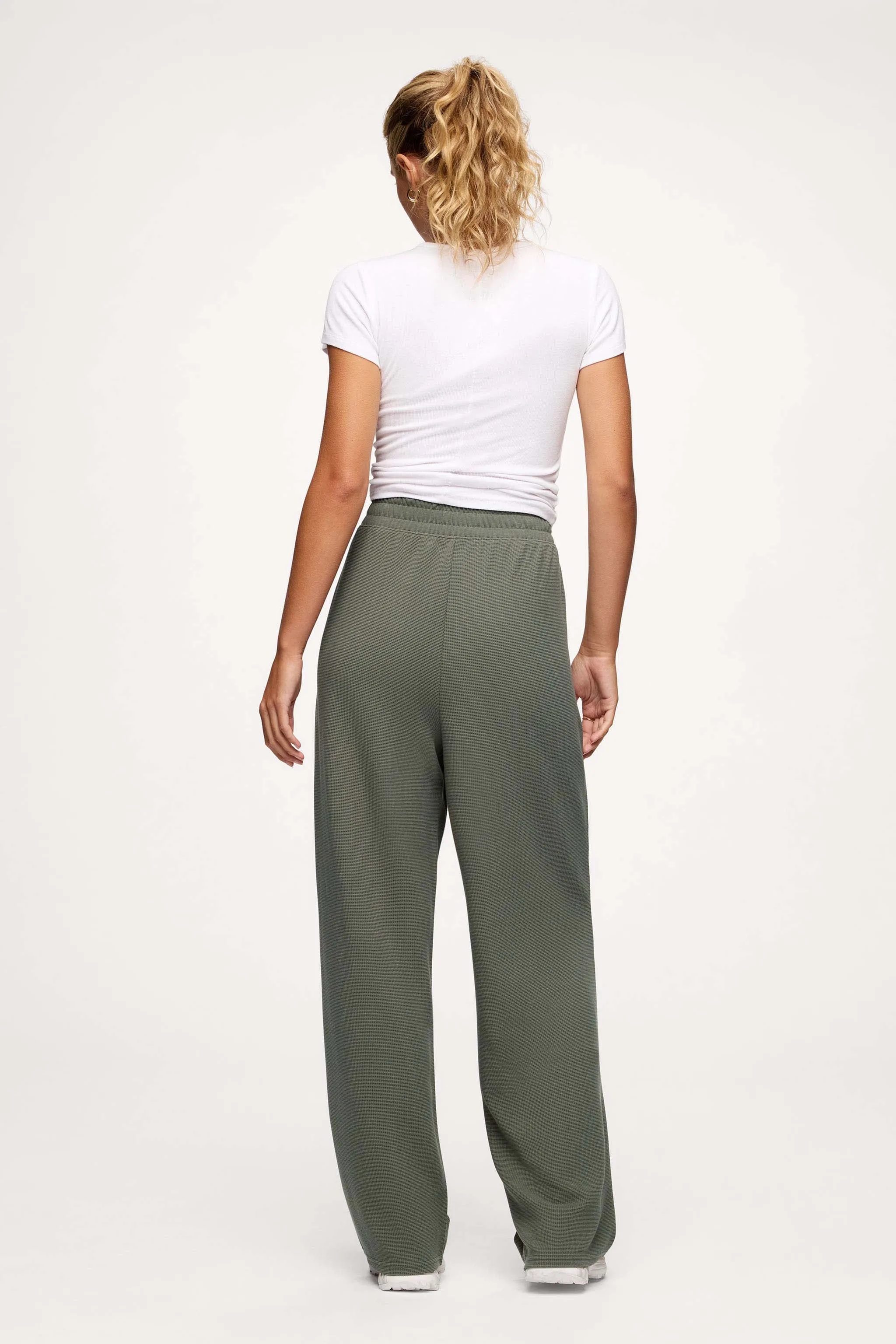 Performance Waffle Wide Leg Pant | Olive sold by nuuds product image thumbnail 5