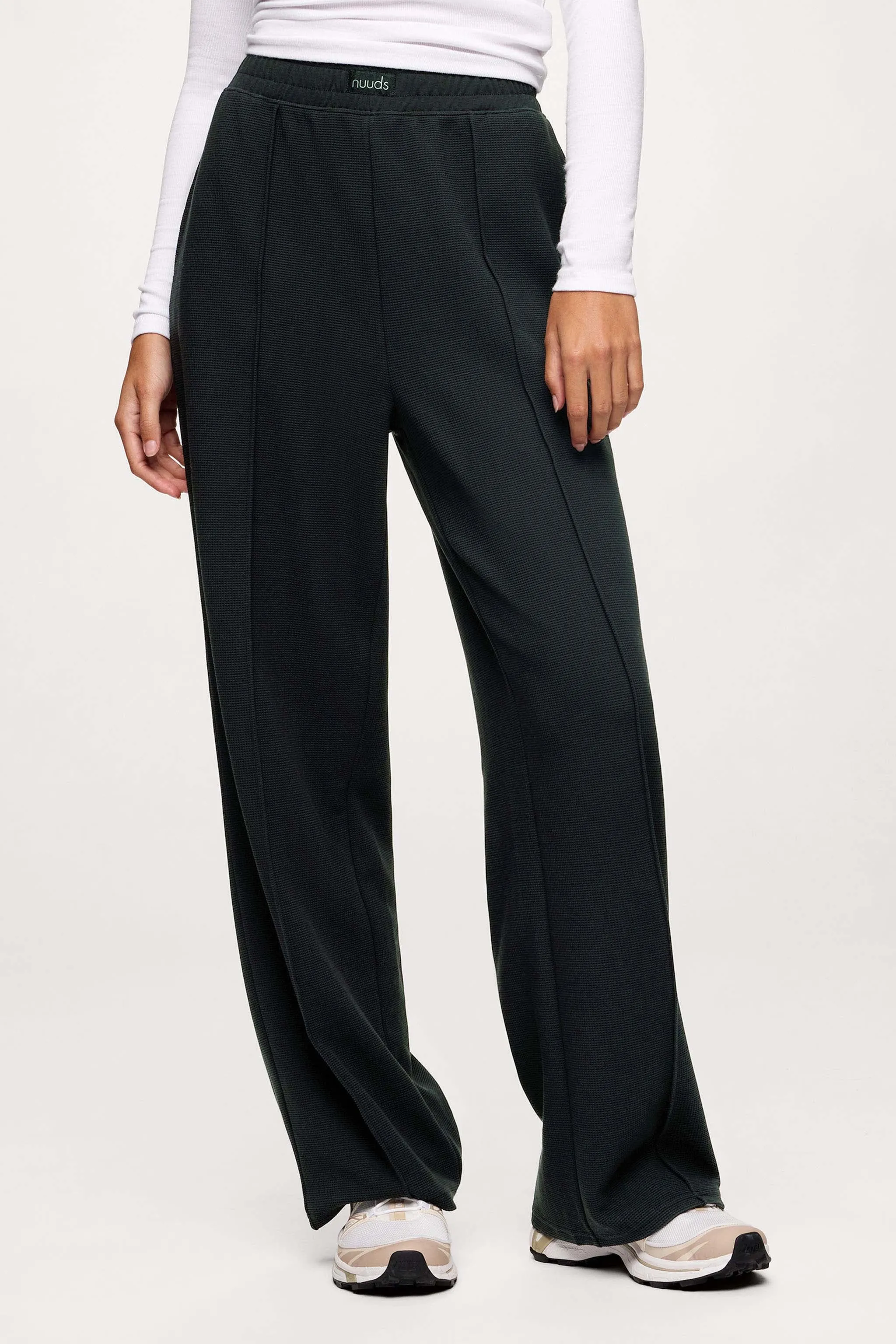 Performance Waffle Wide Leg Pant | Black sold by nuuds product image thumbnail 2