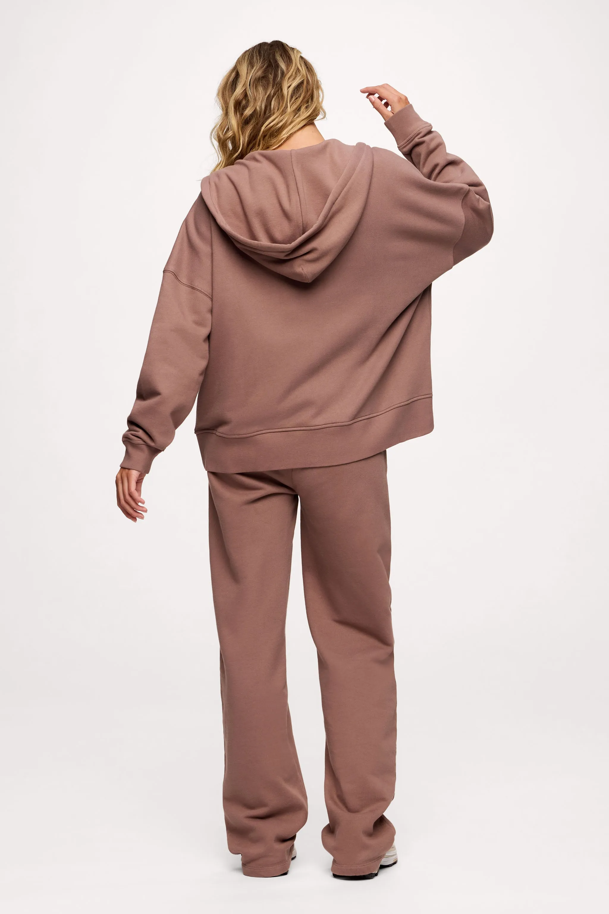 Core Fleece Two Way Zip Hoodie | Cocoa sold by nuuds product image thumbnail 5