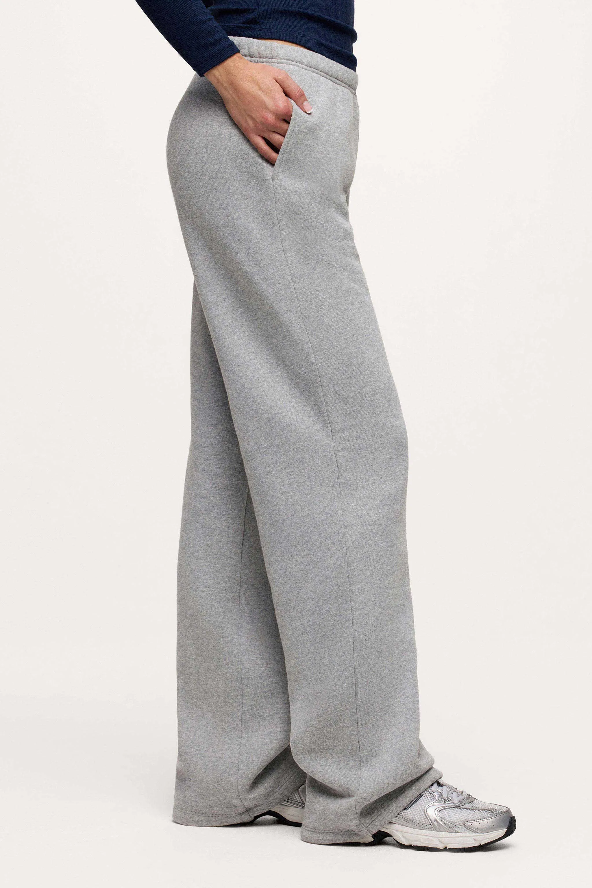 Core Fleece Wide Leg Sweatpant | Heather Grey sold by nuuds product image thumbnail 3