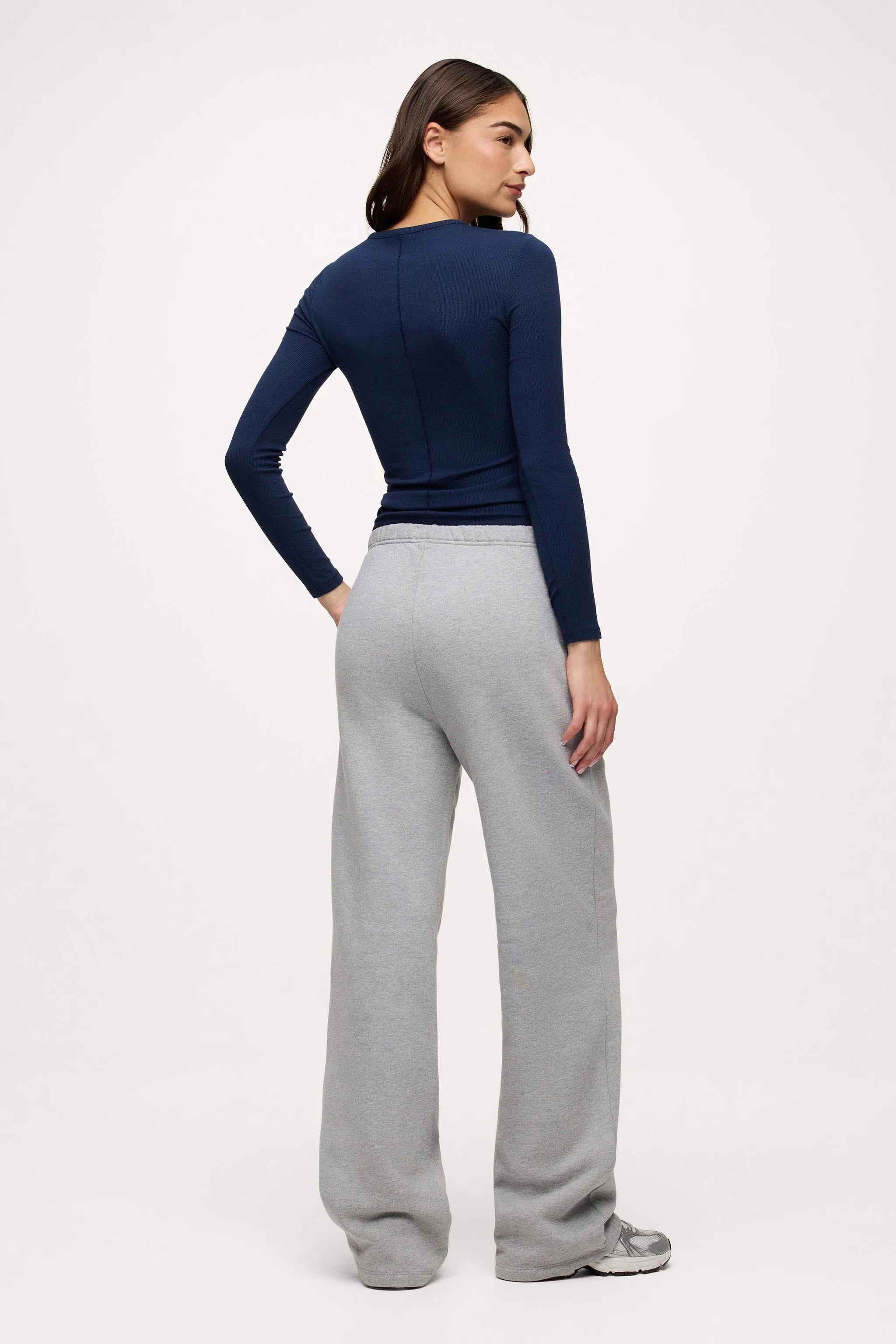 Core Fleece Wide Leg Sweatpant | Heather Grey sold by nuuds product image thumbnail 5