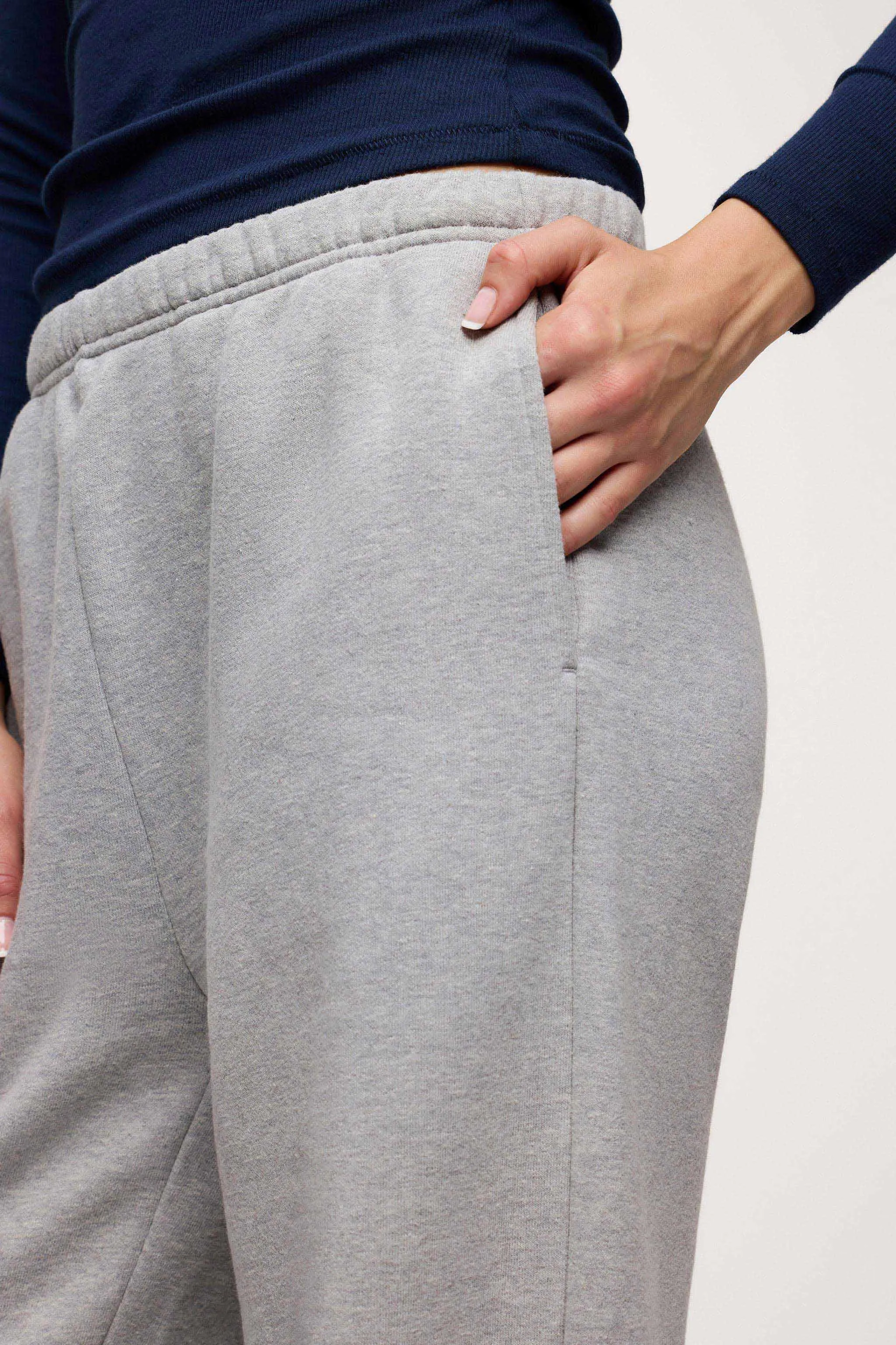 Core Fleece Wide Leg Sweatpant | Heather Grey sold by nuuds product image thumbnail 4