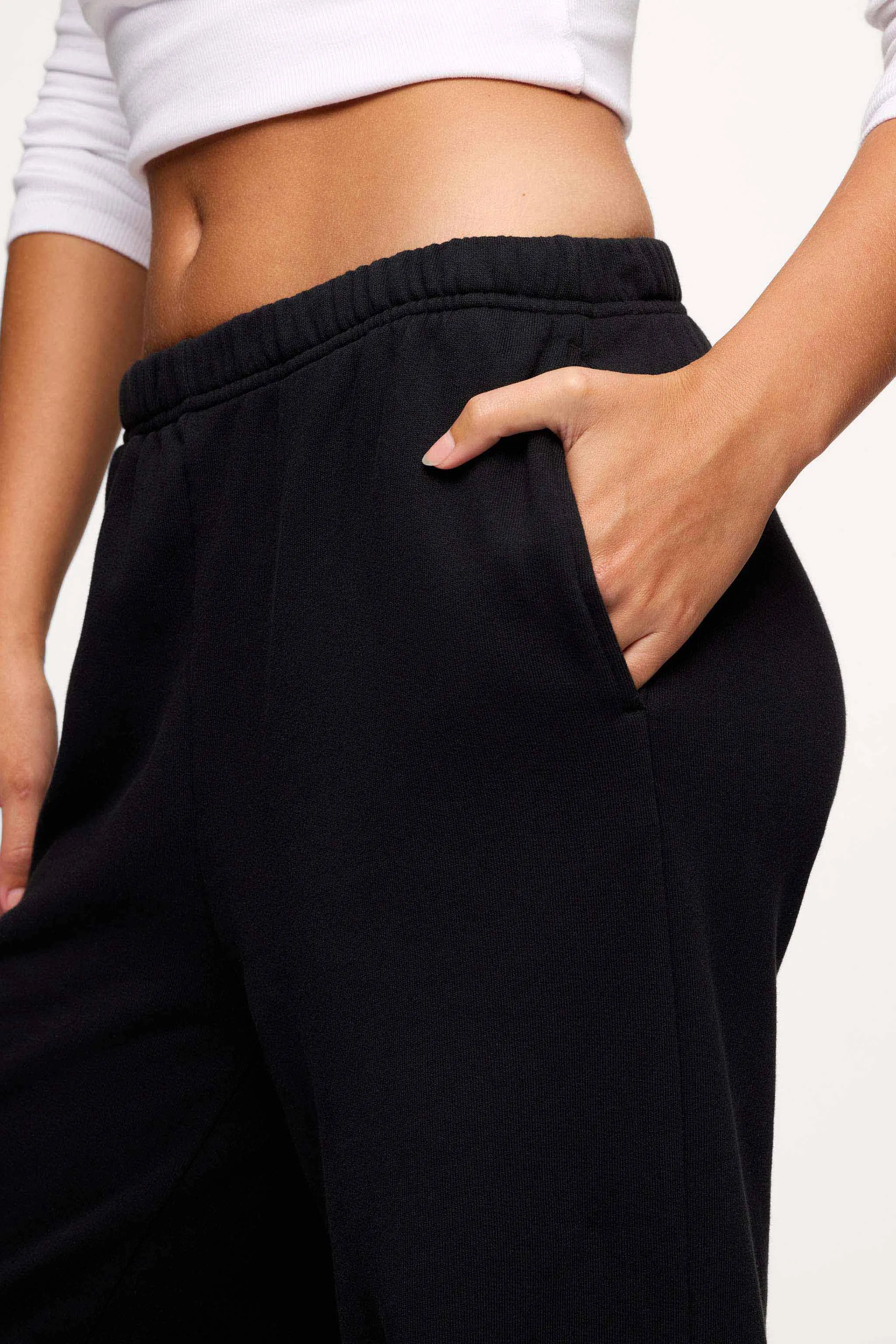 Core Fleece Wide Leg Sweatpant | Black sold by nuuds product image thumbnail 4