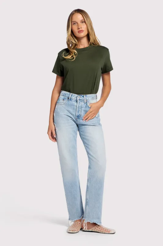 Soft Cotton Everyday T-Shirt Bodysuit | Darkest Olive sold by nuuds