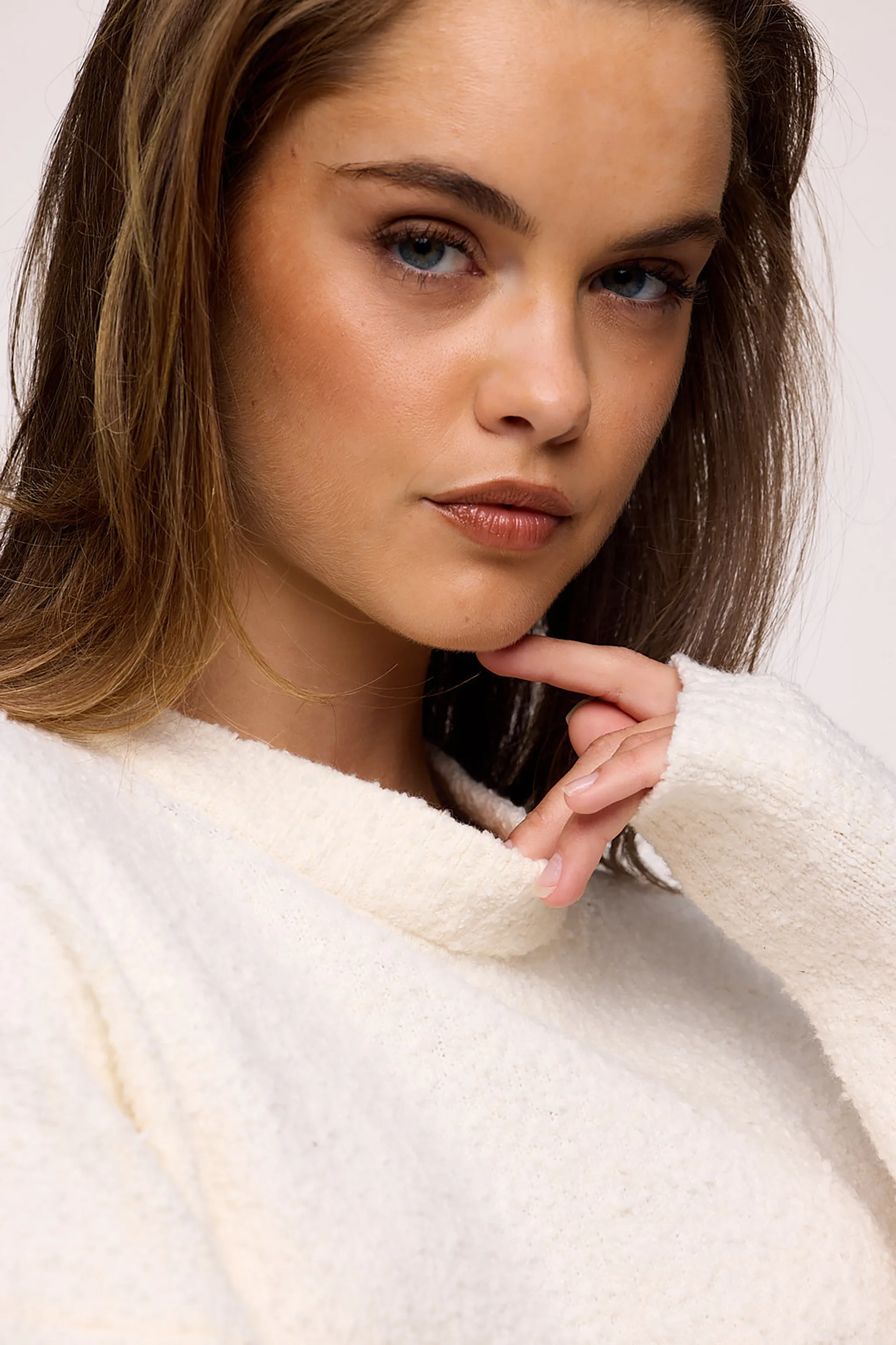 Boucle Crewneck Sweater | Pearl sold by nuuds product image thumbnail 4
