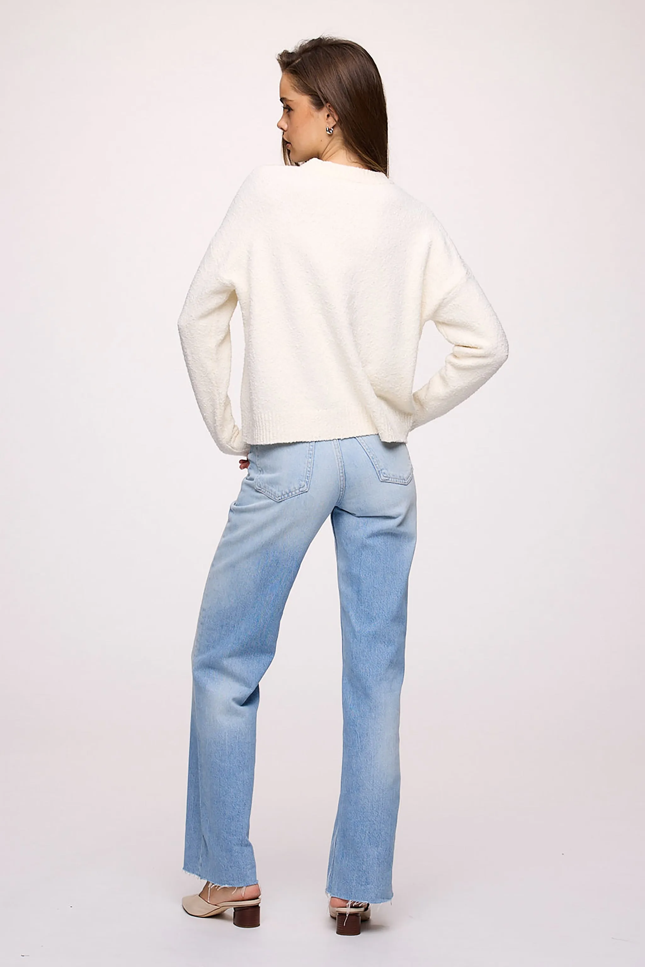 Boucle Crewneck Sweater | Pearl sold by nuuds product image thumbnail 5