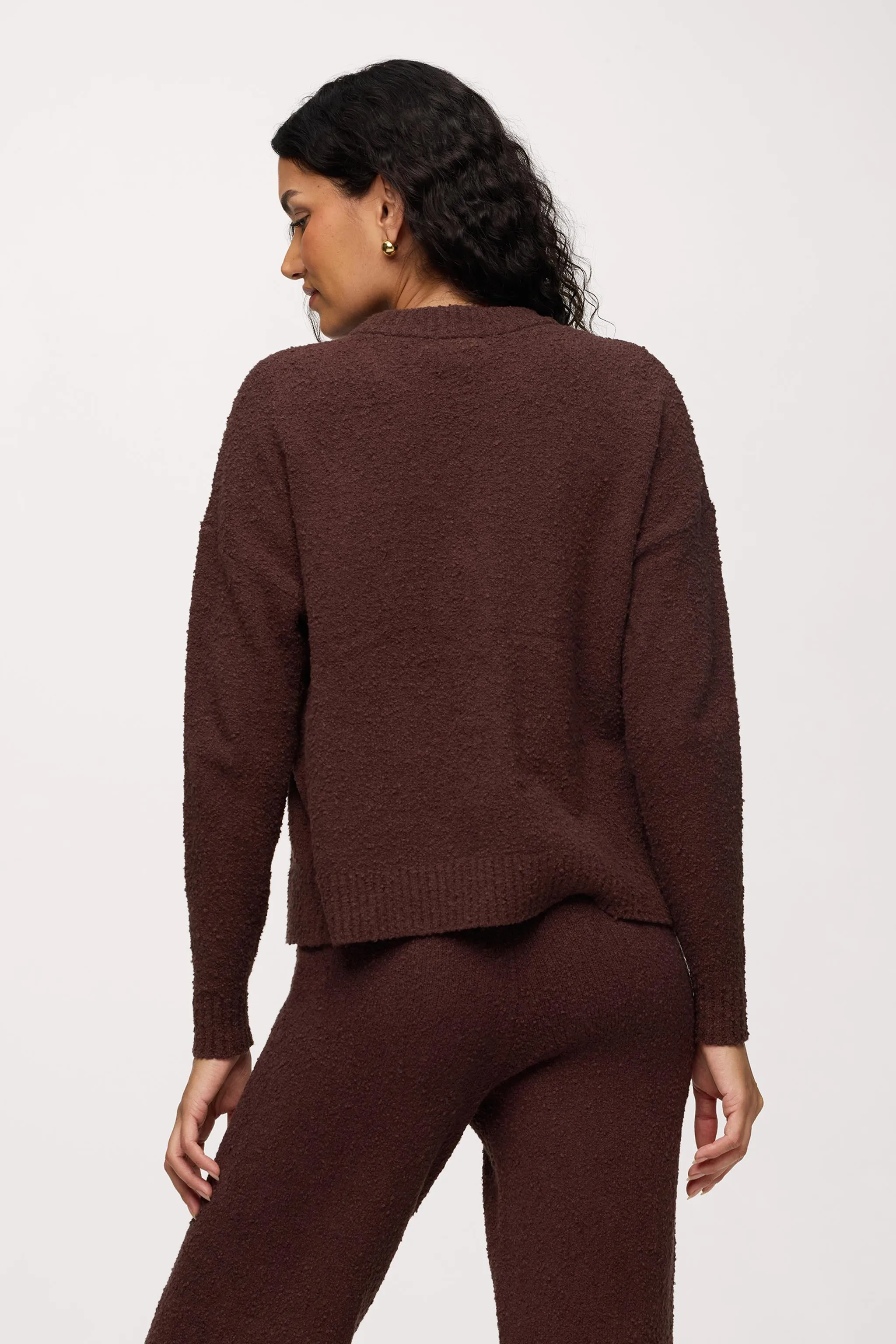 Boucle Crewneck Sweater | Espresso sold by nuuds product image thumbnail 5