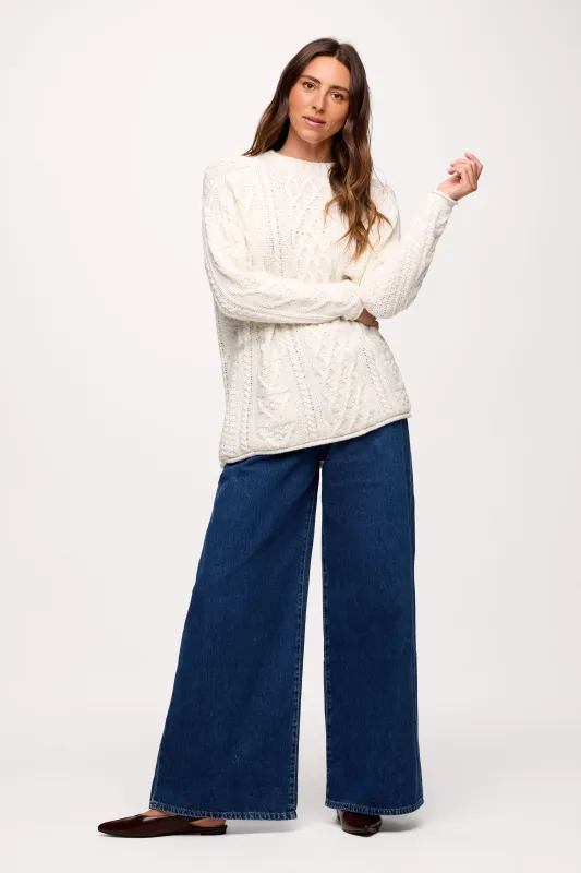 Heritage Cable Sweater | Pearl sold by nuuds