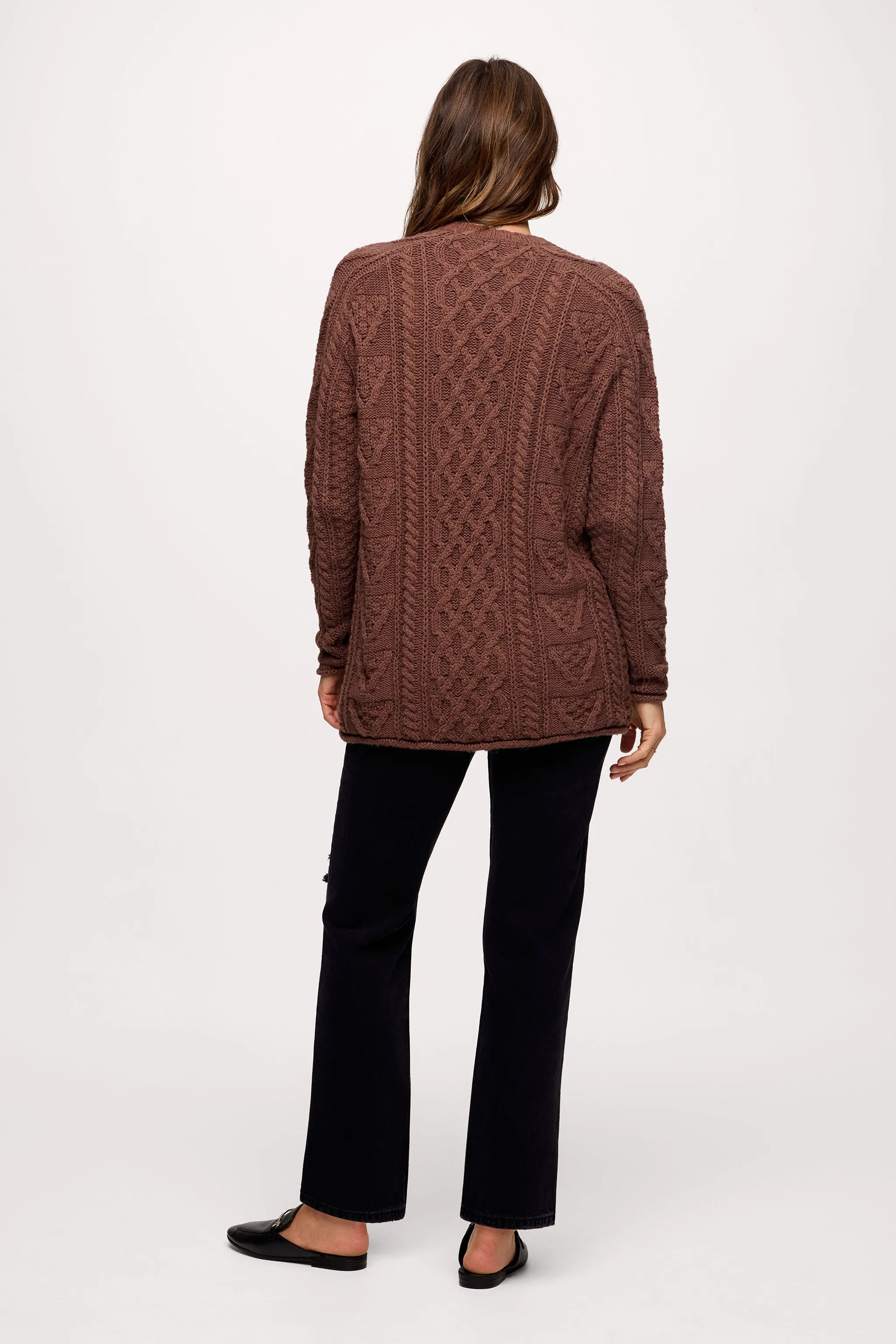 Heritage Cable Sweater | Cocoa sold by nuuds product image thumbnail 5