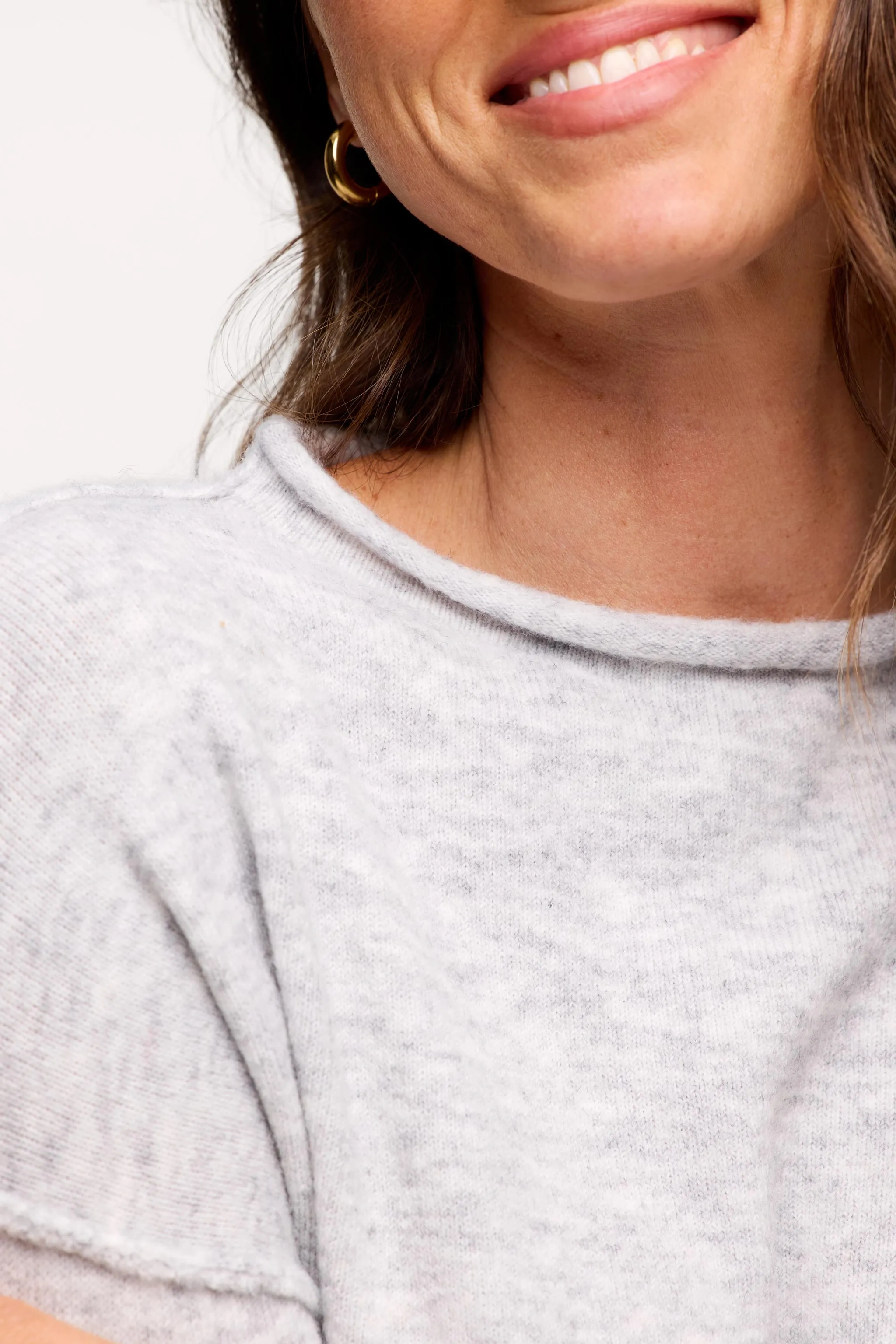 Cozy Knit Mockneck Sweater | Heather Grey sold by nuuds product image thumbnail 5