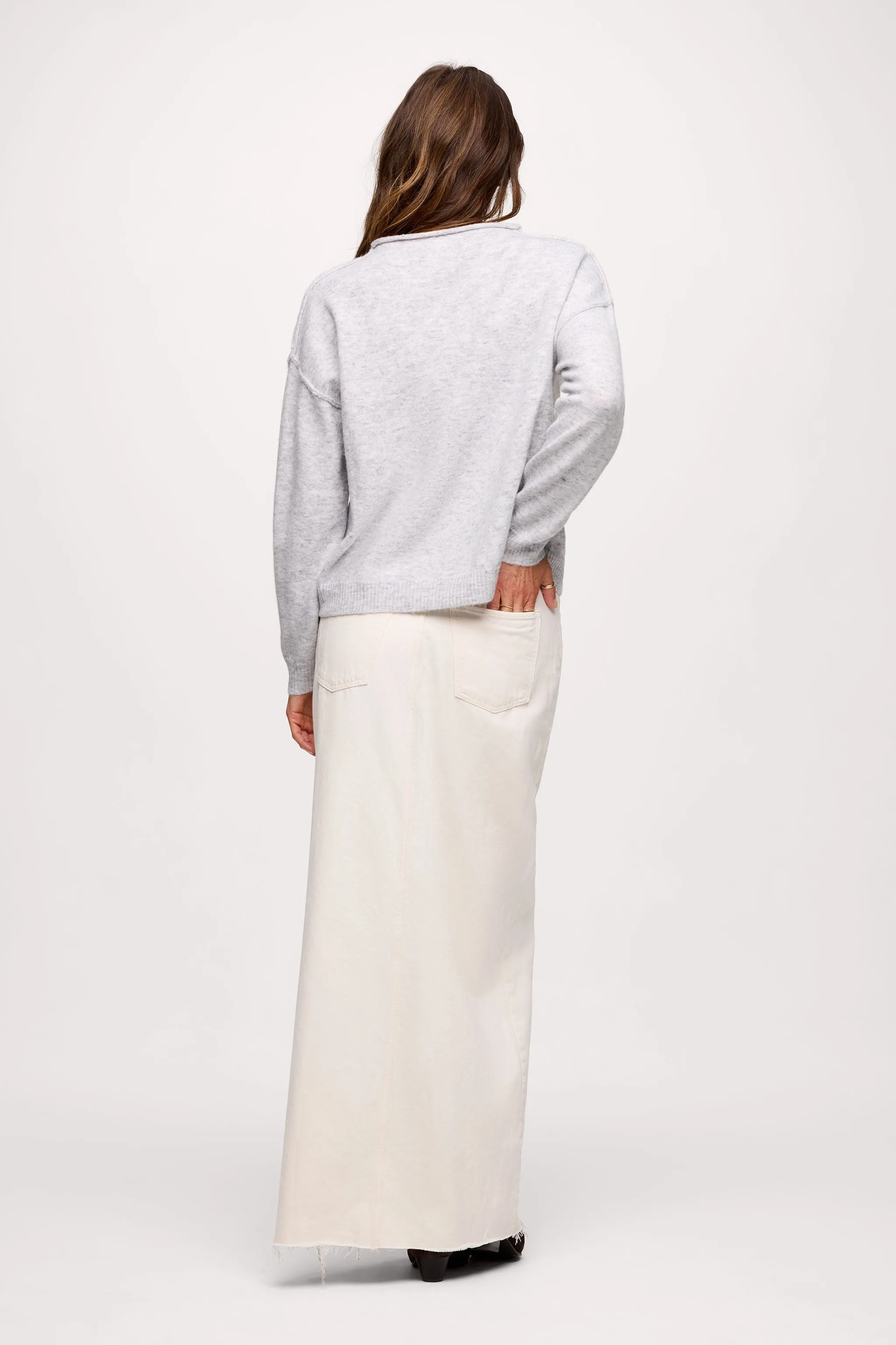 Cozy Knit Mockneck Sweater | Heather Grey sold by nuuds product image thumbnail 3