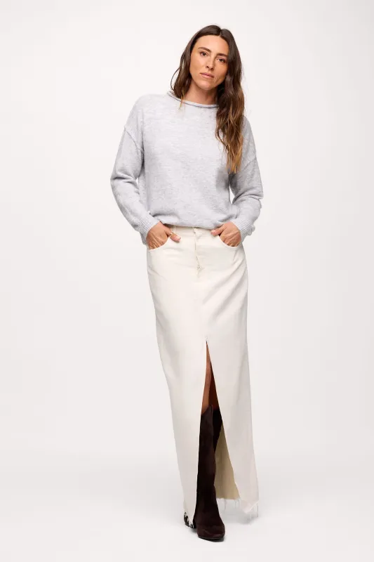 Cozy Knit Mockneck Sweater | Heather Grey sold by nuuds