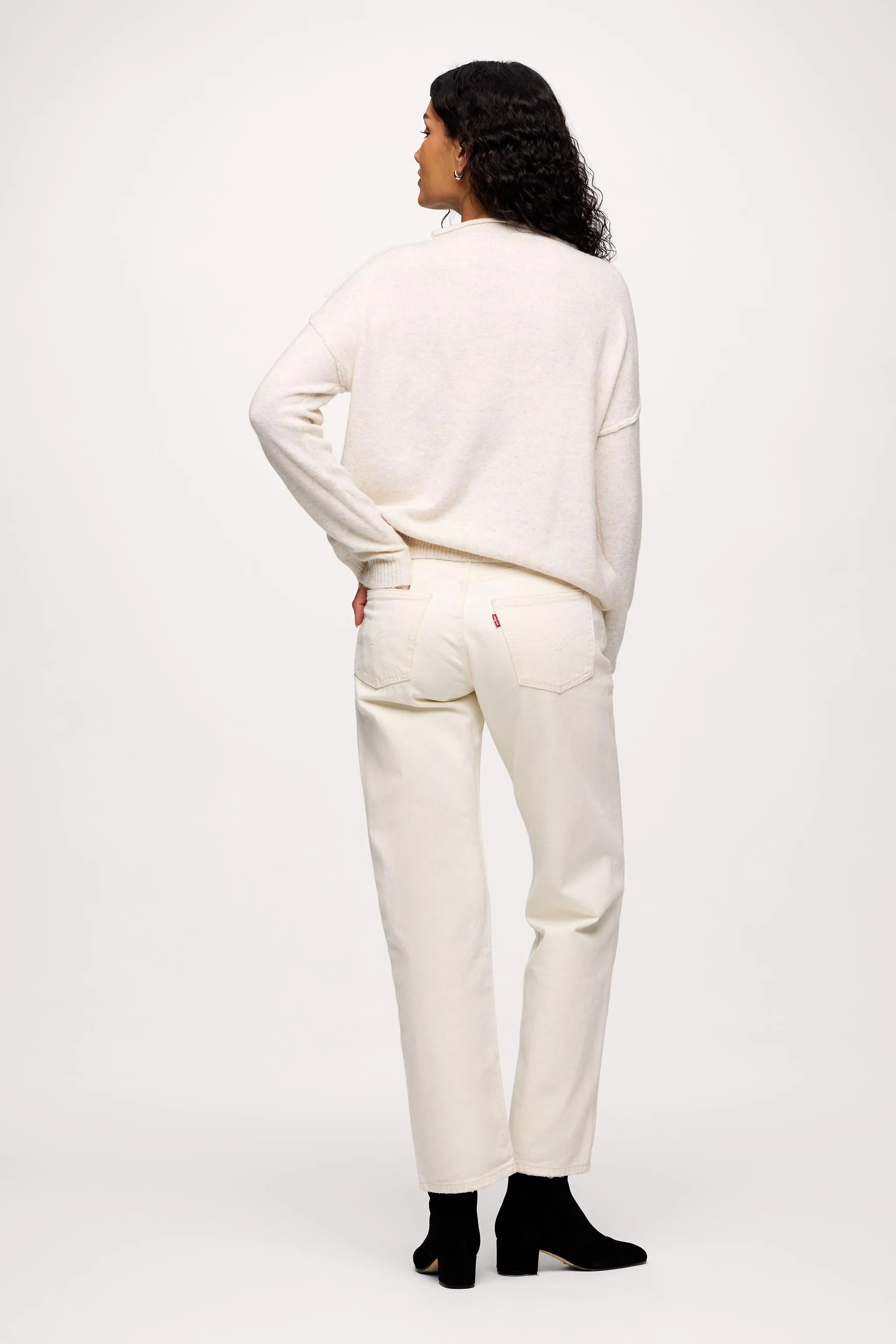 Cozy Knit Mockneck Sweater | Heather Bone sold by nuuds product image thumbnail 5