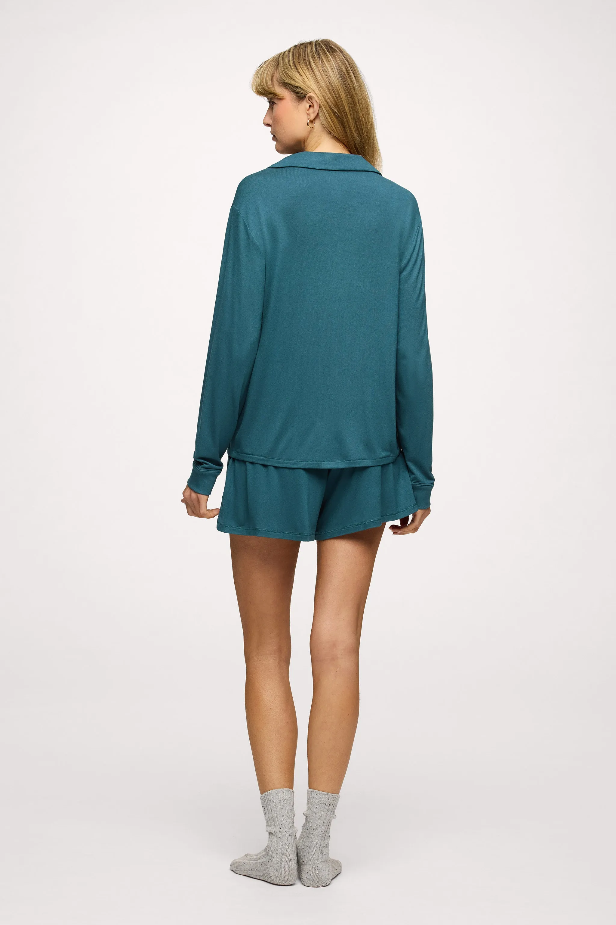 Long Sleeve Button-Up Pajama Shirt | Ocean sold by nuuds product image thumbnail 5