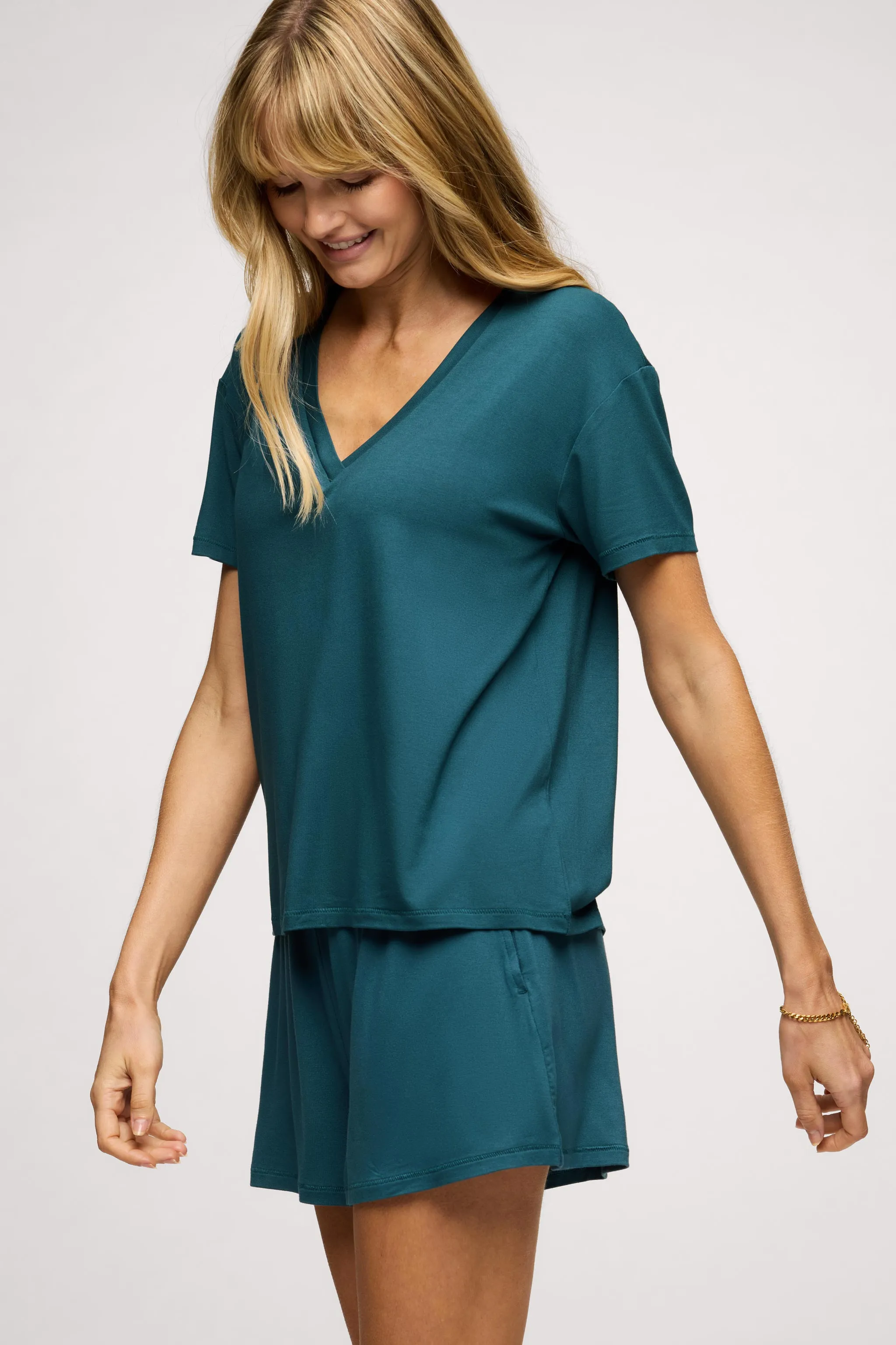V-Neck Pajama Tee | Ocean sold by nuuds product image thumbnail 3