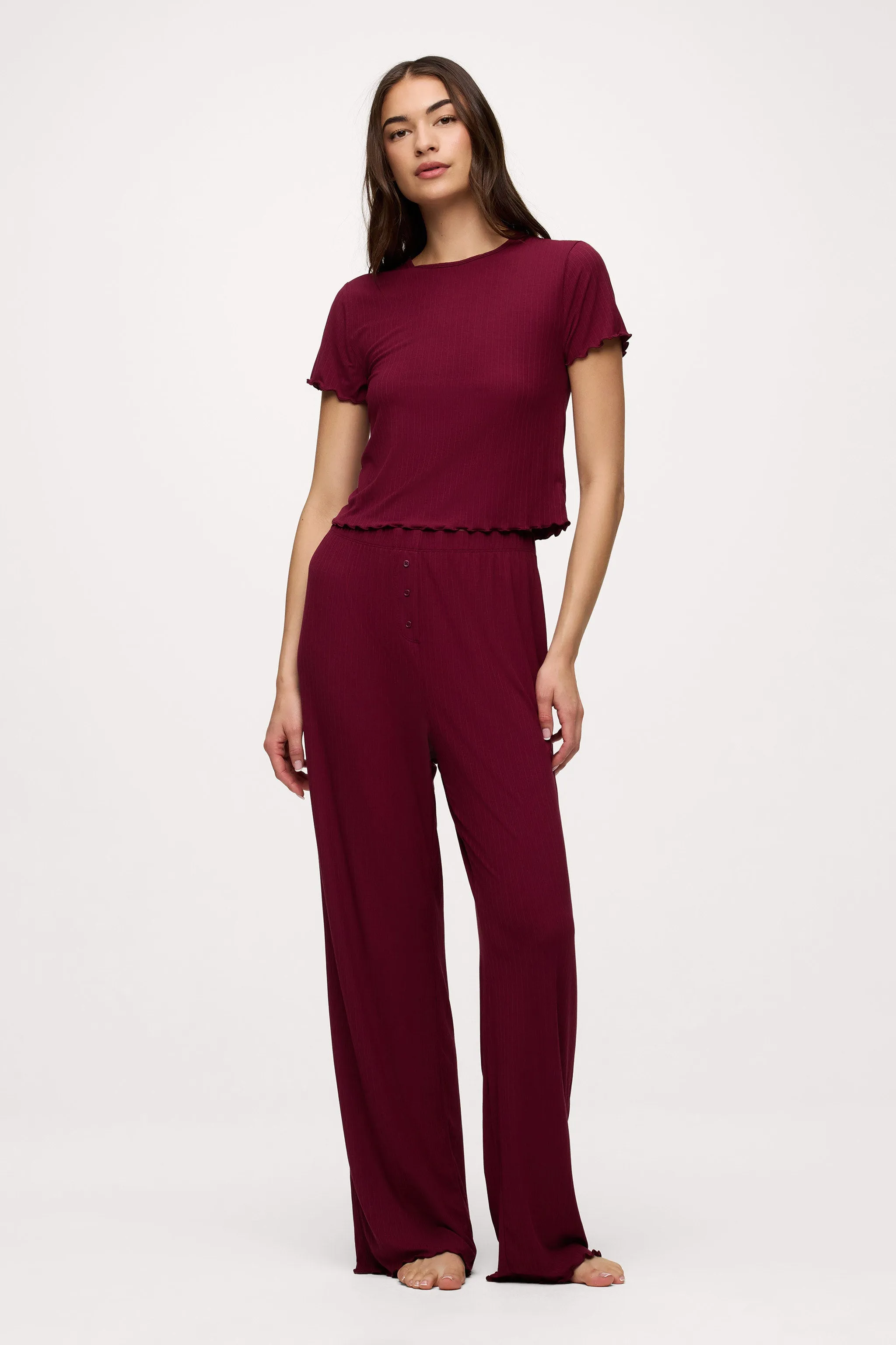 Mini Rib Pajama Set | Ruby sold by nuuds