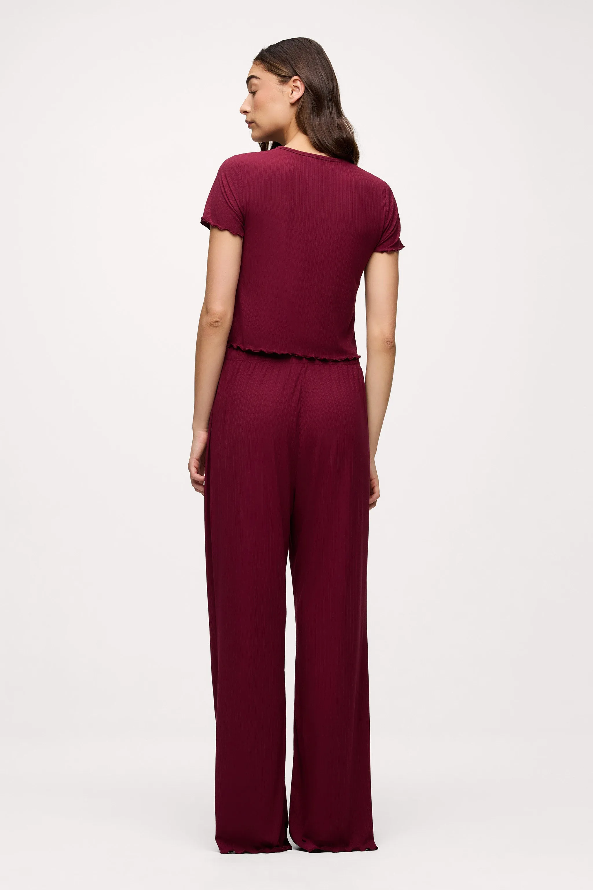 Mini Rib Pajama Set | Ruby sold by nuuds product image thumbnail 5