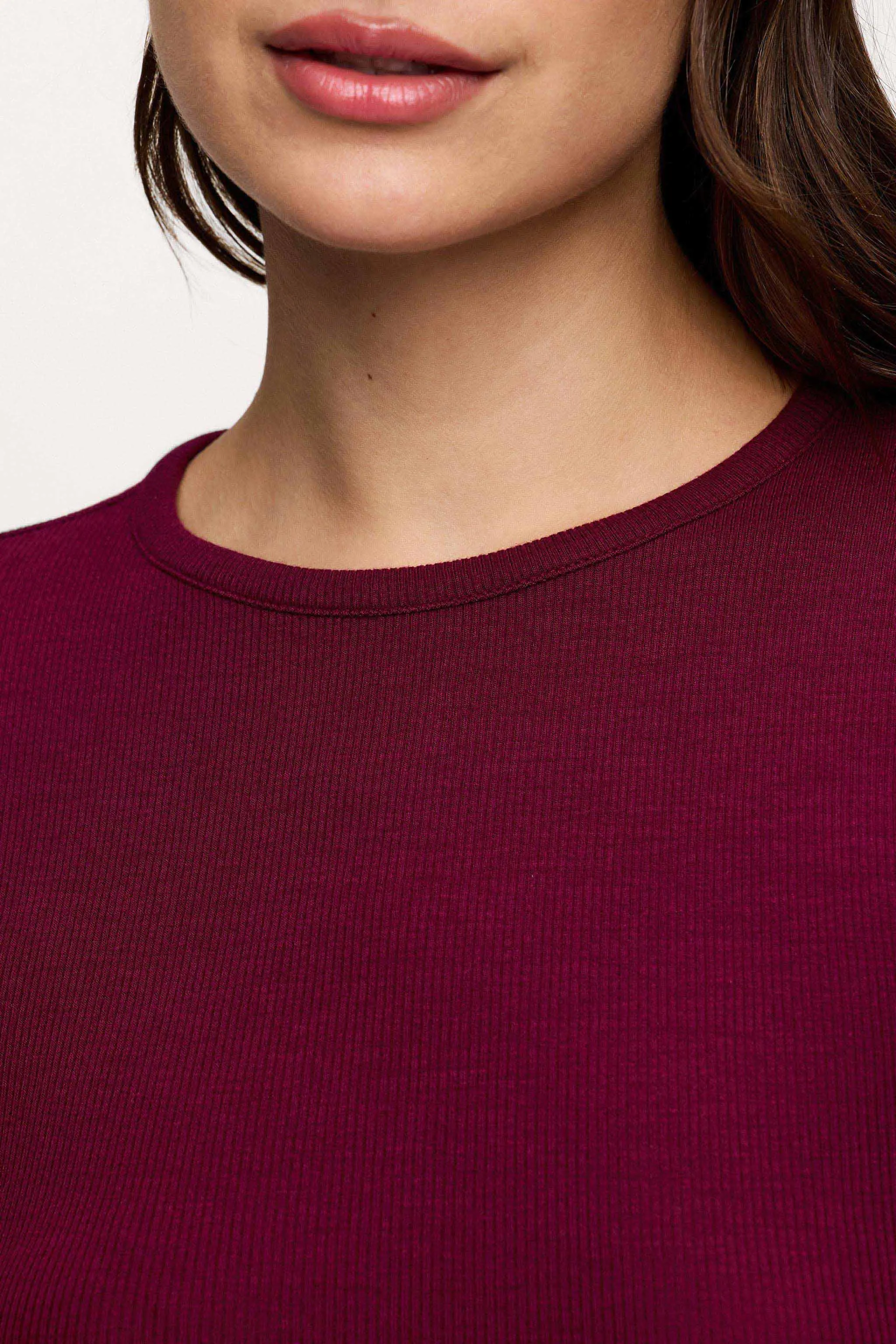 Slinky Rib Long Sleeve Shirt | Ruby sold by nuuds product image thumbnail 4