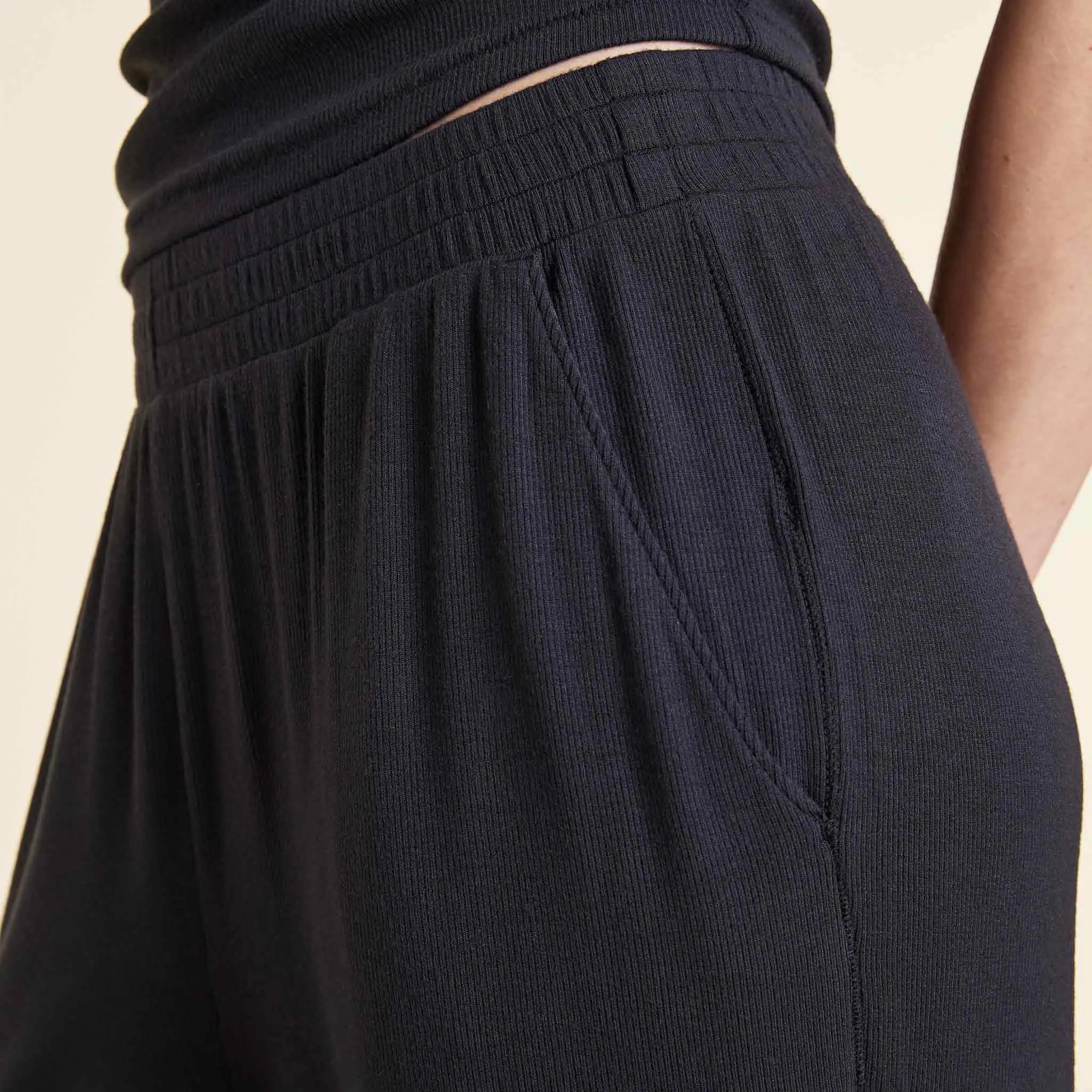 Slinky Rib Wide Leg Pant | Black sold by nuuds product image thumbnail 5