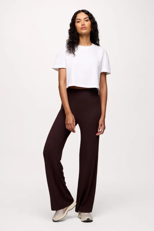 Slinky Rib Streamline Pant | Espresso made by nuuds
