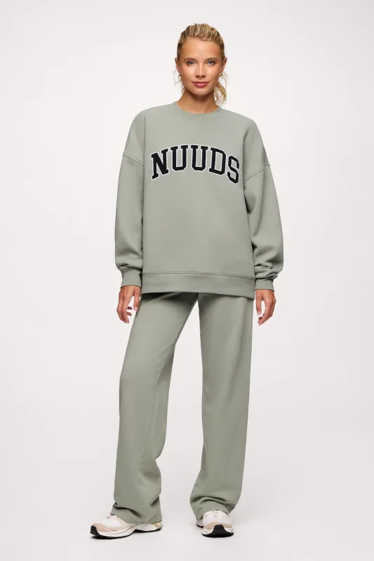 nuuds Varsity Oversized Crew | Pistachio made by nuuds