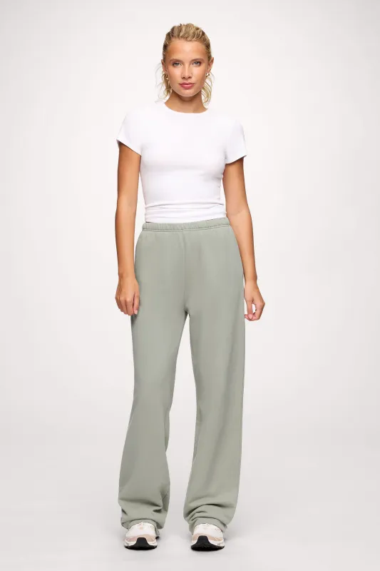 Core Fleece Wide Leg Sweatpant | Pistachio sold by nuuds