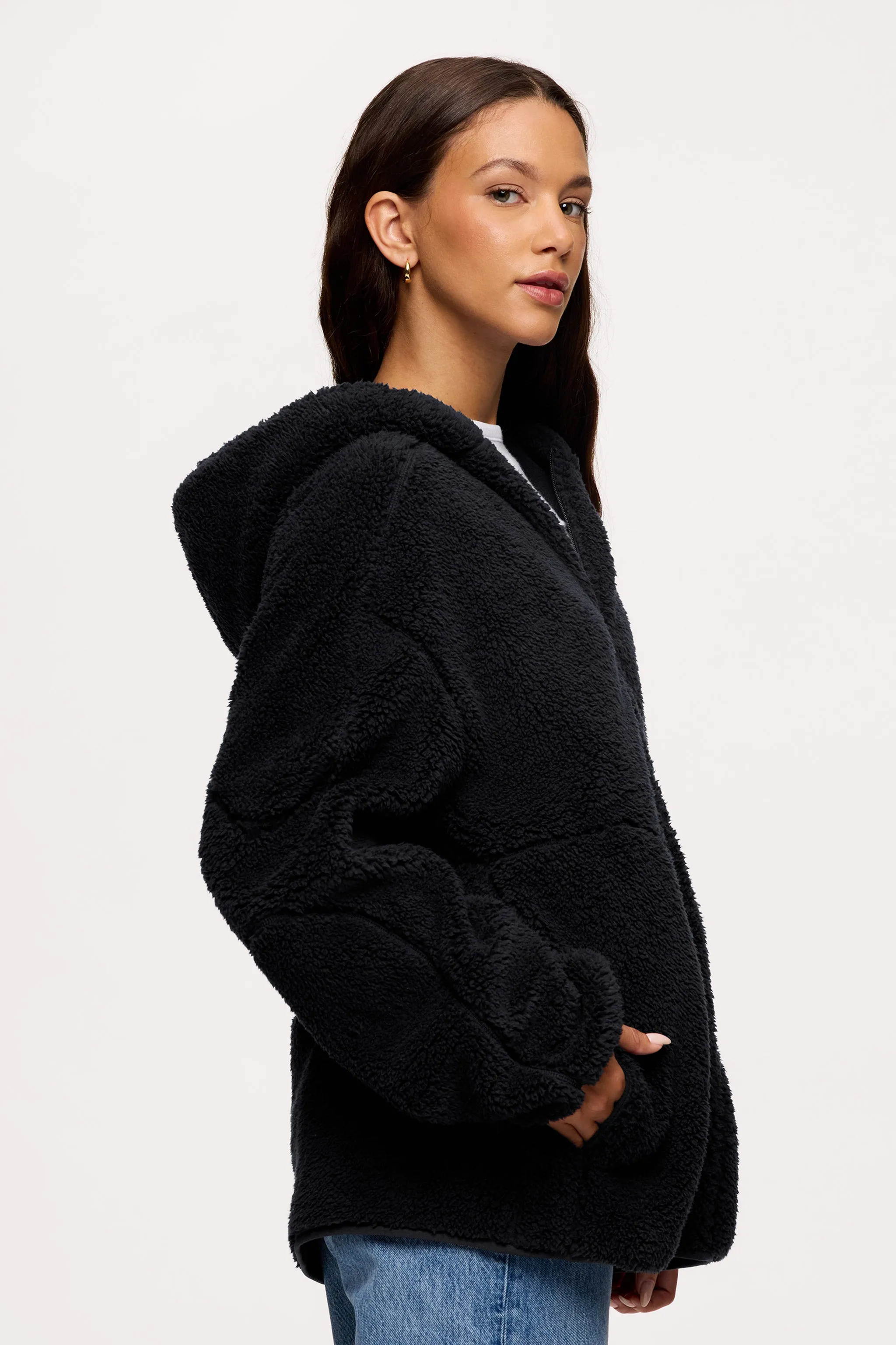 Summit Sherpa Zip-Up | Black sold by nuuds product image thumbnail 5