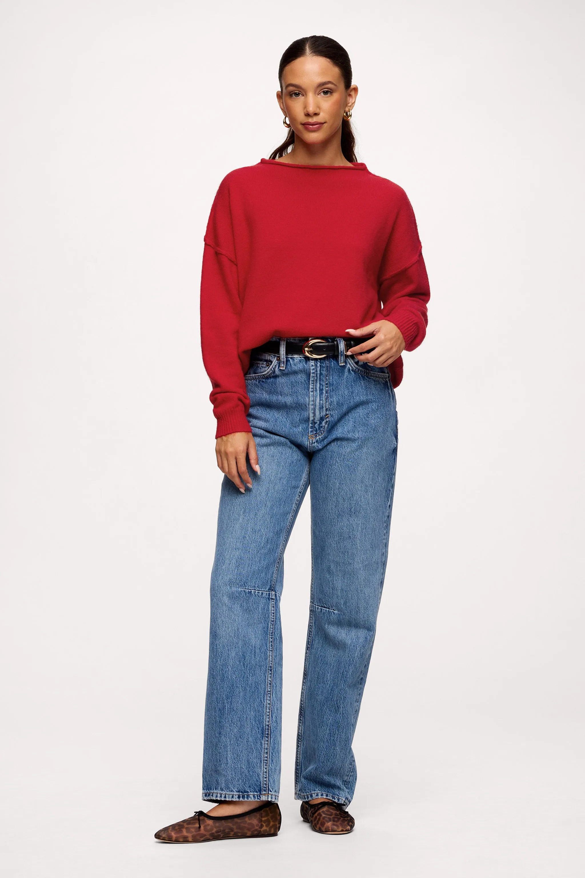 Cozy Knit Mockneck Sweater | Chili sold by nuuds product image thumbnail 2
