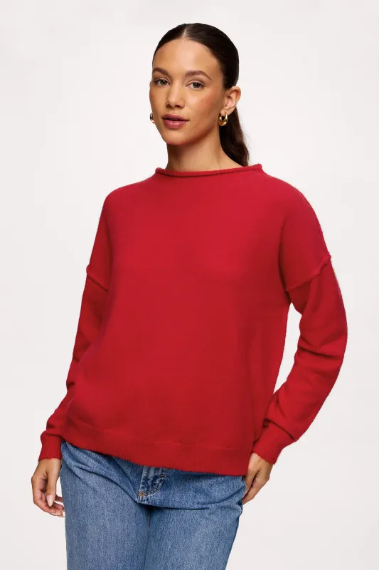 Cozy Knit Mockneck Sweater | Chili sold by nuuds