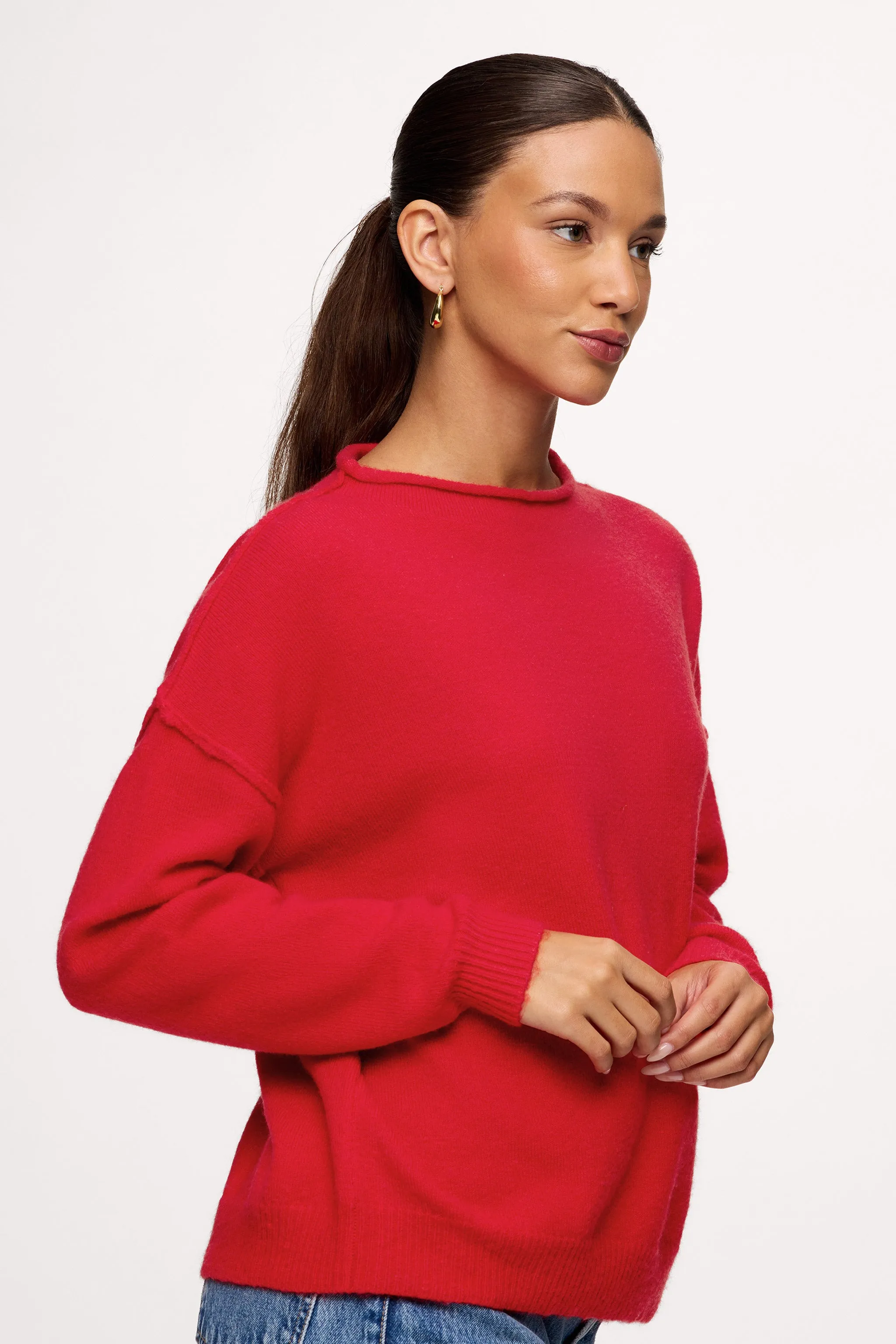 Cozy Knit Mockneck Sweater | Chili sold by nuuds product image thumbnail 3