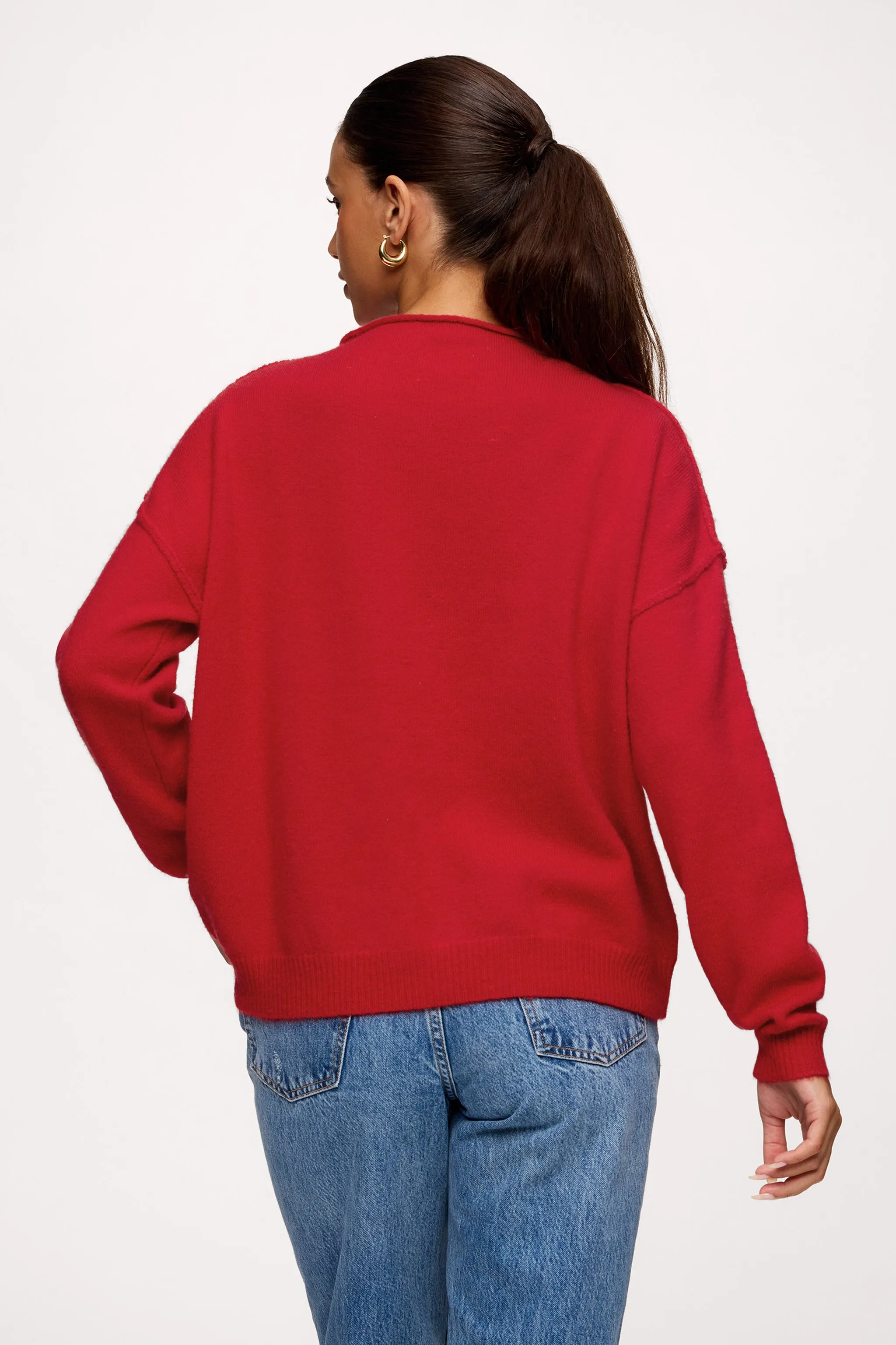 Cozy Knit Mockneck Sweater | Chili sold by nuuds product image thumbnail 4
