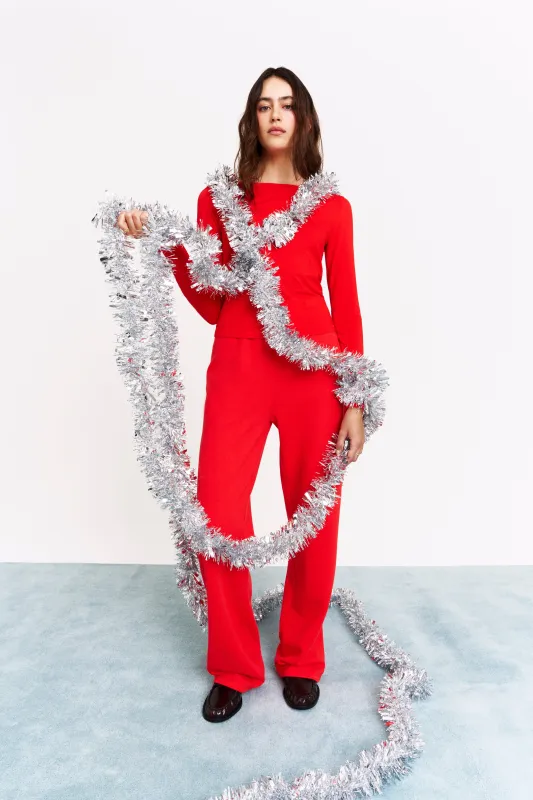 Slinky Jersey Boat Neck Long Sleeve Shirt | Chili made by nuuds