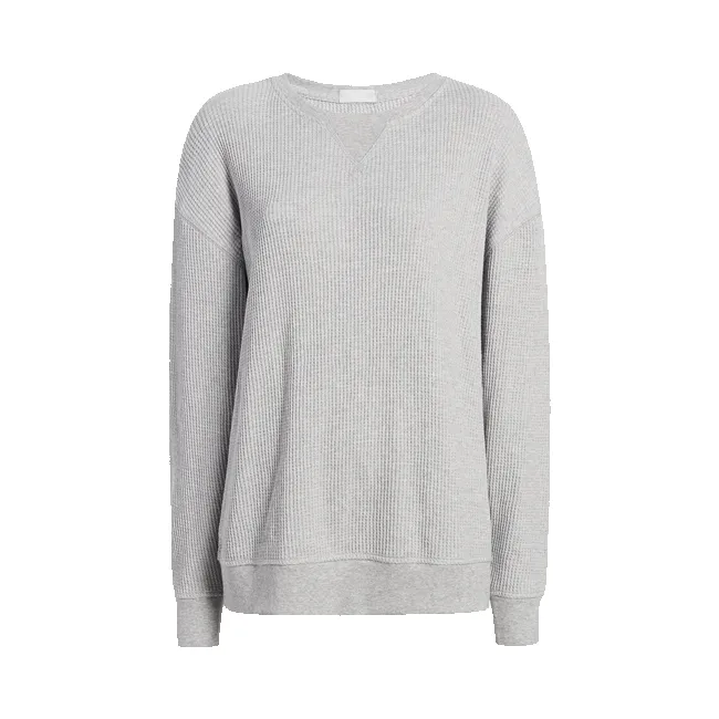 Waffle Crewneck Pullover | Heather Grey sold by nuuds product image thumbnail 5