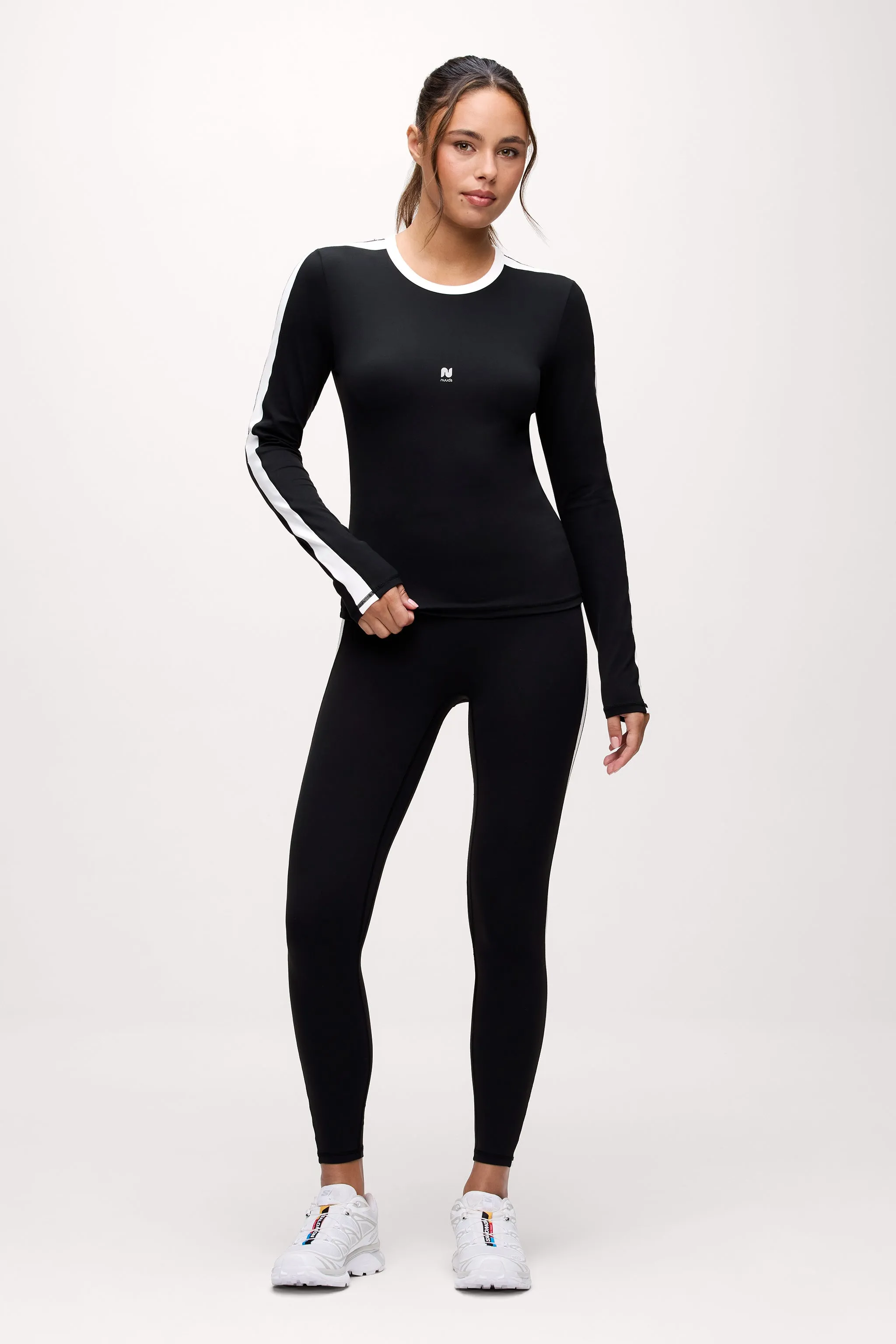 Motion Contrast Long Sleeve Top | Black sold by nuuds product image thumbnail 2
