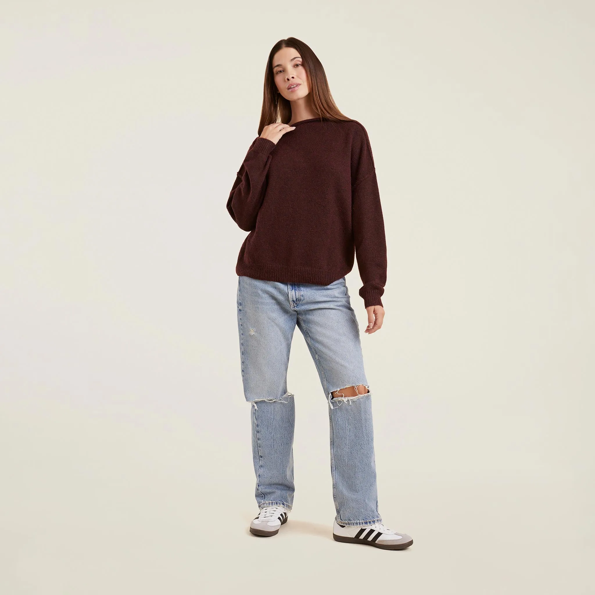 Cozy Knit Sweater | Merlot sold by nuuds product image thumbnail 2