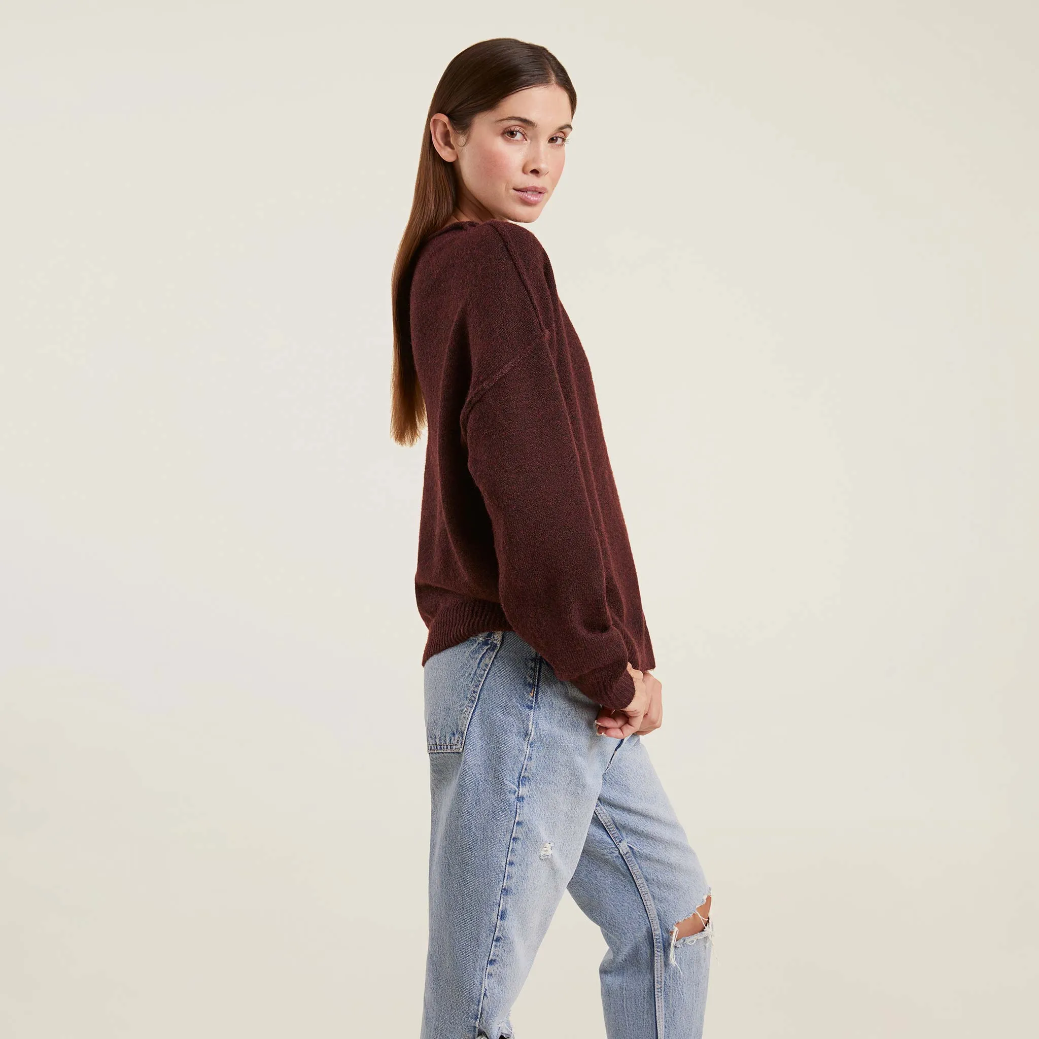Cozy Knit Sweater | Merlot sold by nuuds product image thumbnail 3