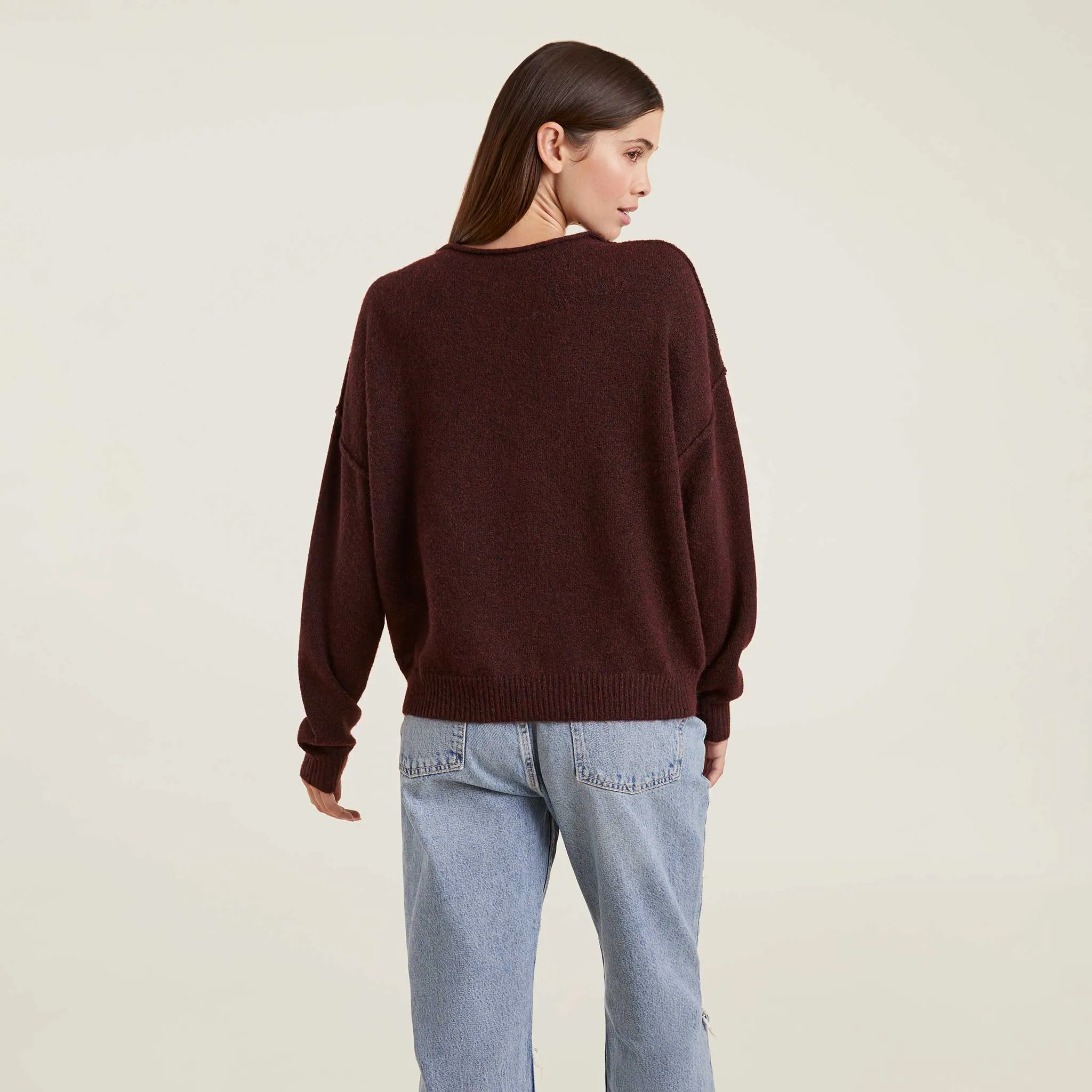 Cozy Knit Sweater | Merlot sold by nuuds product image thumbnail 4